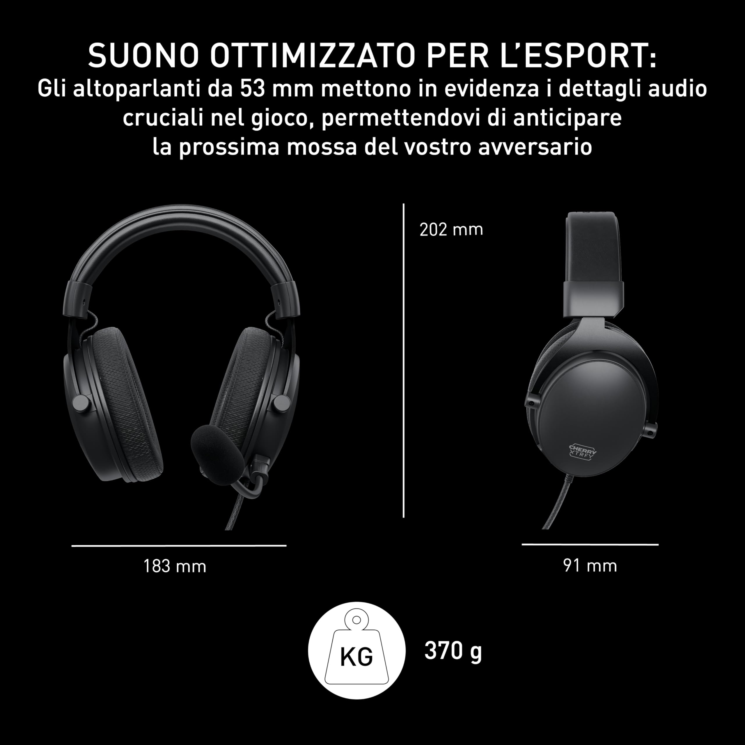 Xtrfy H2 Cuffie Gaming Nero con Microfono Removibile