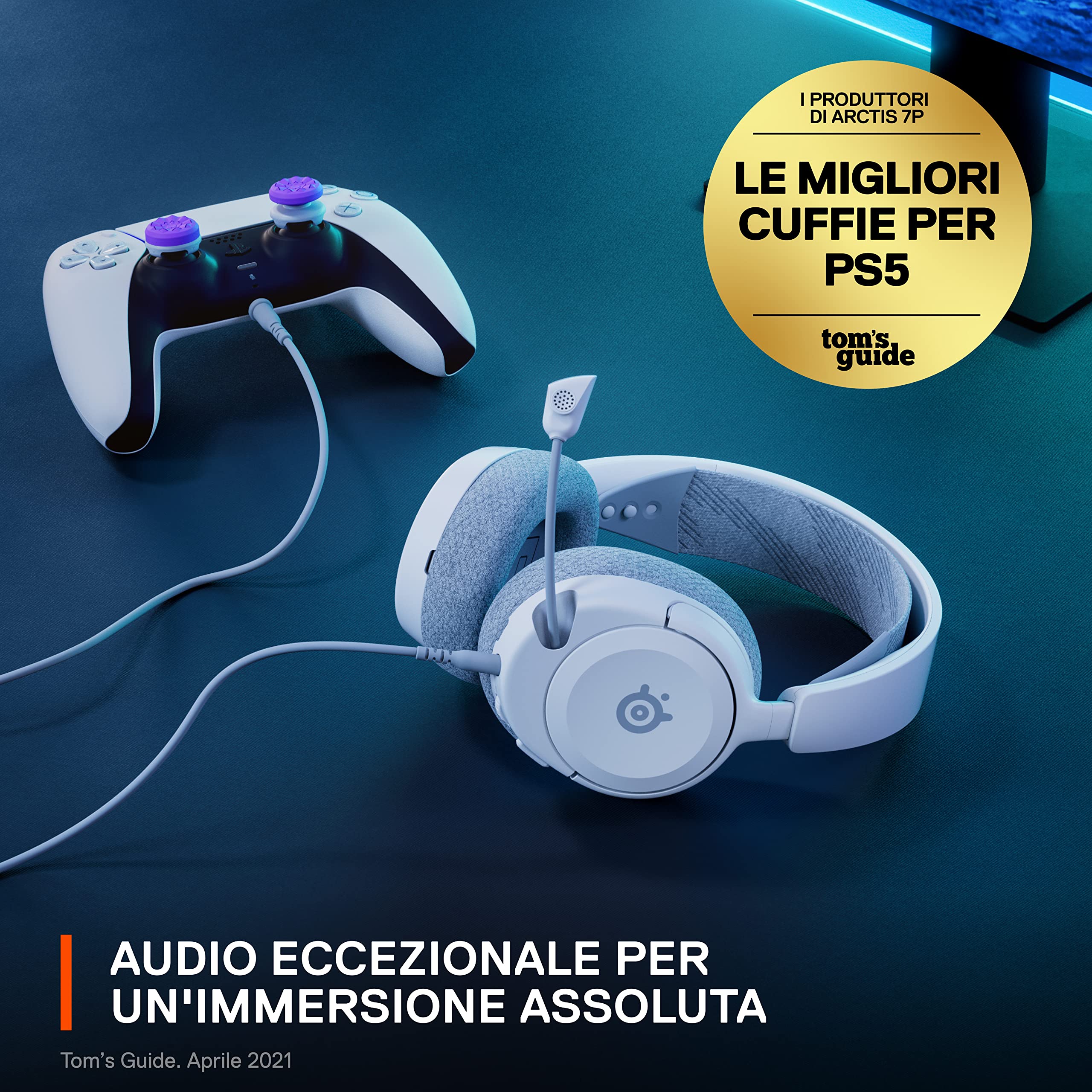 SteelSeries Arctis Nova 1P cuffie gaming bianche jack 3,5mm