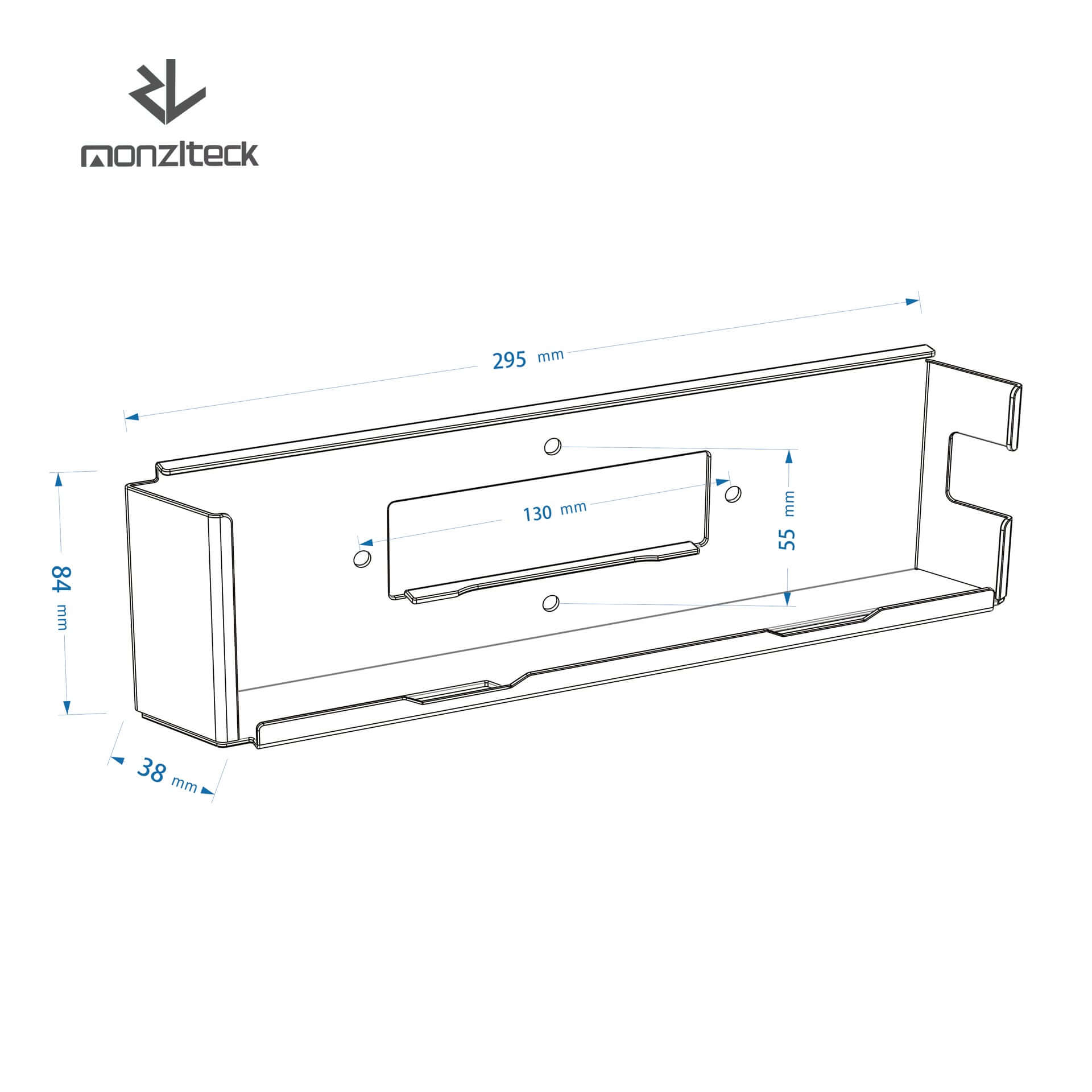Monzlteck PS5/PS4 Mount Supporto Muro PS4 Originale Nero
