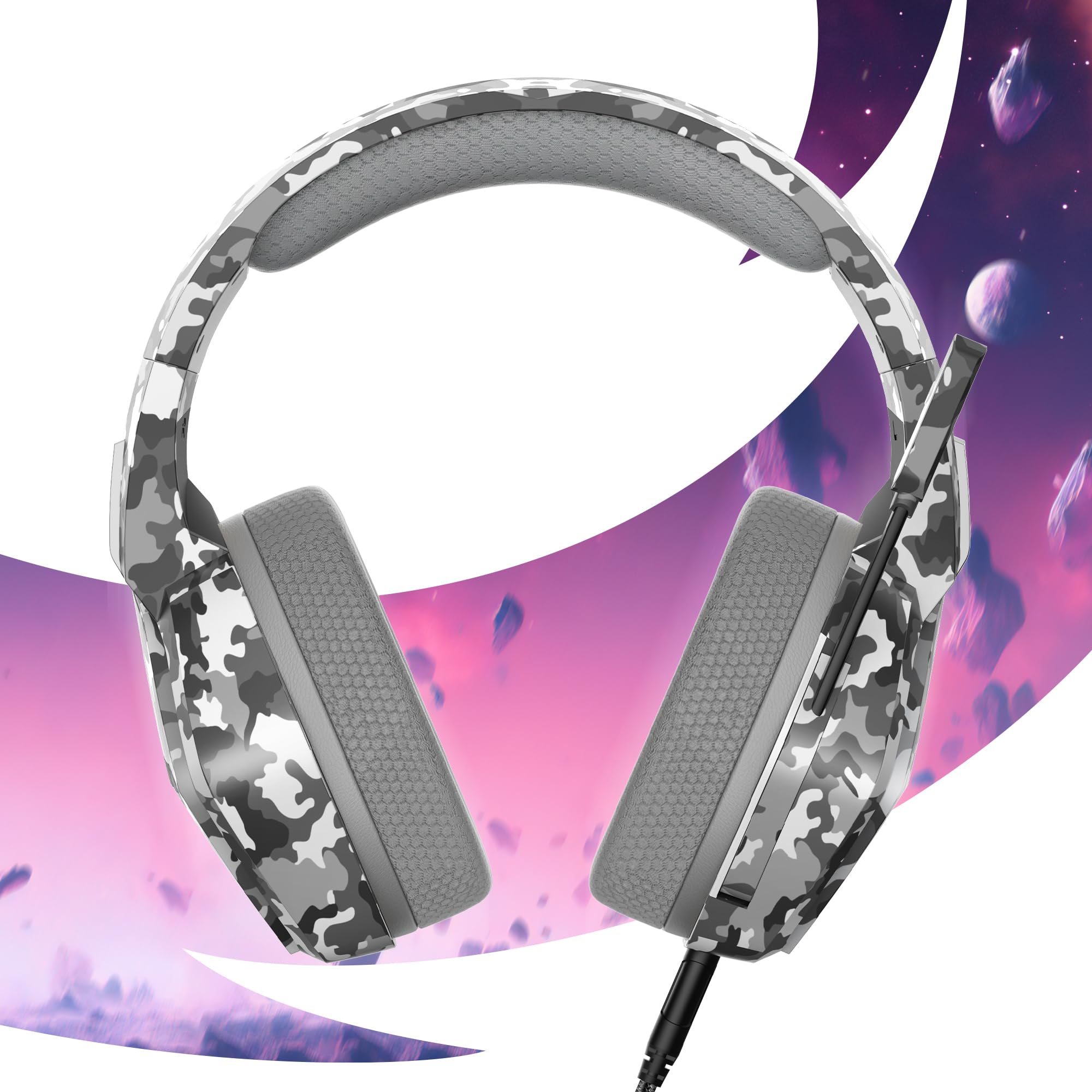 Oniverse Nebula Headset Gaming Grigio Urban Camo Jack 50mm