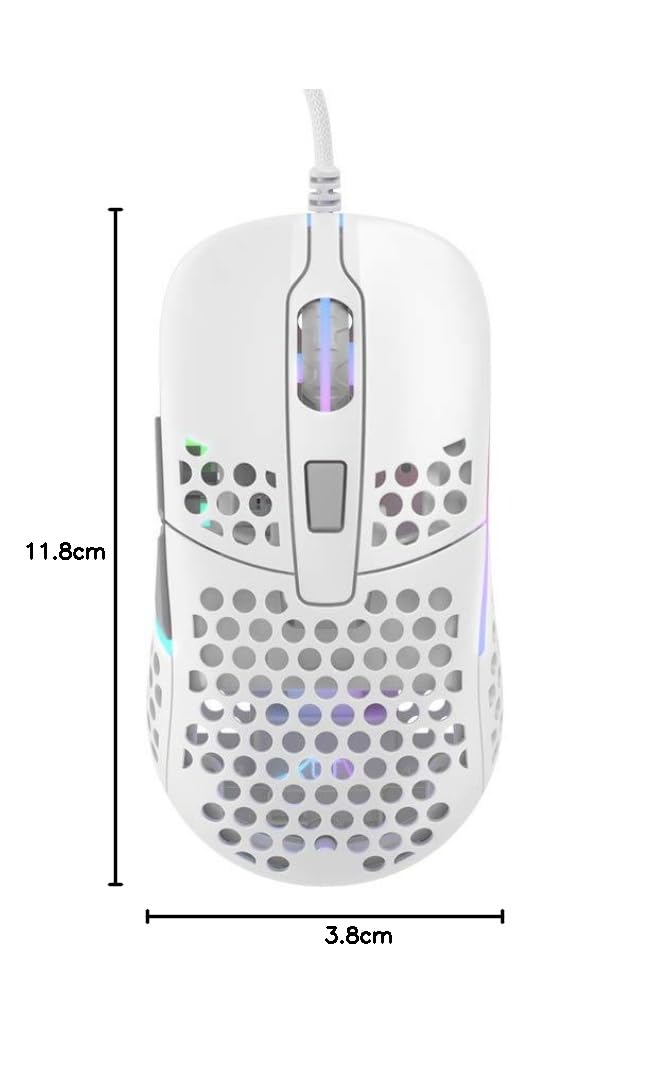 Xtrfy M42 RGB mouse gaming con filo bianco ultraleggero