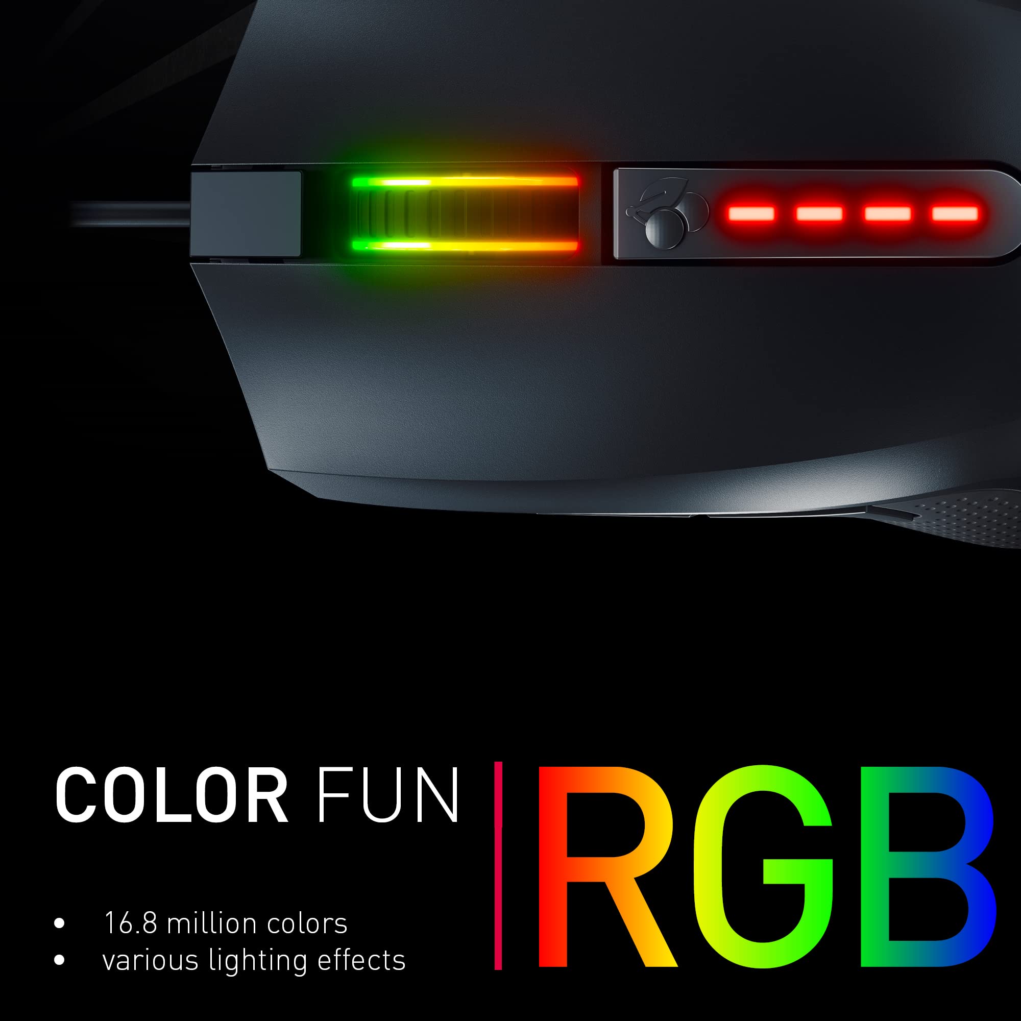 CHERRY MC 2.1 Mouse Gaming con Filo Nero 5000 DPI RGB