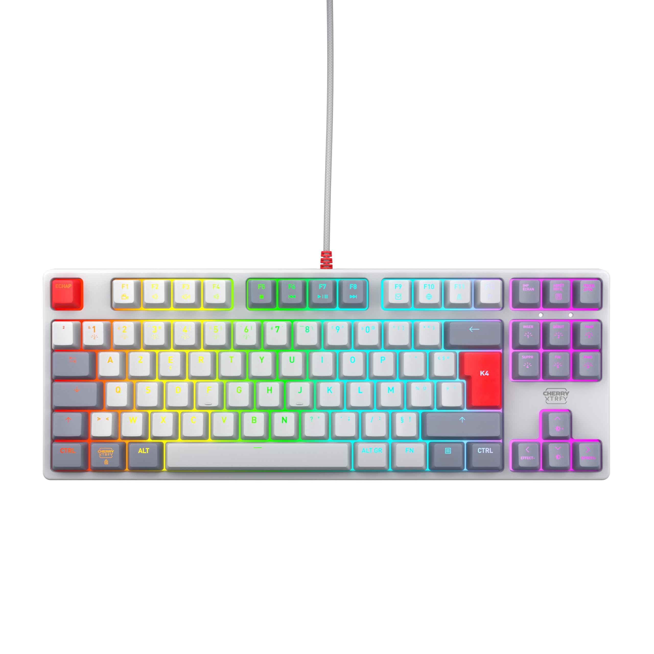Cherry Xtrfy K4V2 TKL tastiera meccanica bianca AZERTY MX Red