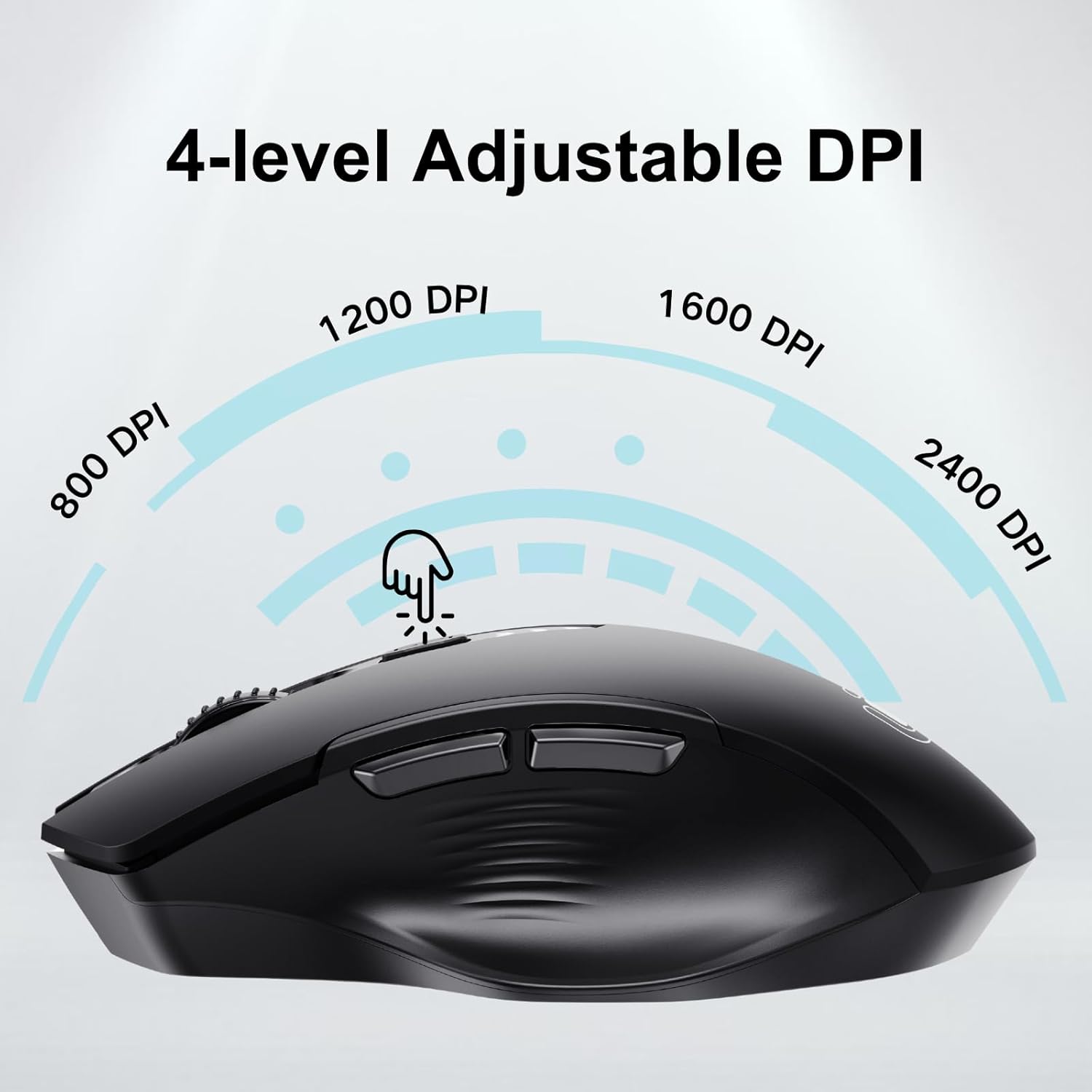 Uineer 2.4G Mouse Wireless Nero Opaco 2400 DPI USB