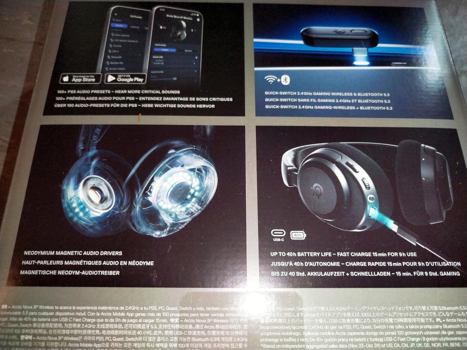 SteelSeries Arctis Nova 3P cuffie wireless nero 40h PS5 PC