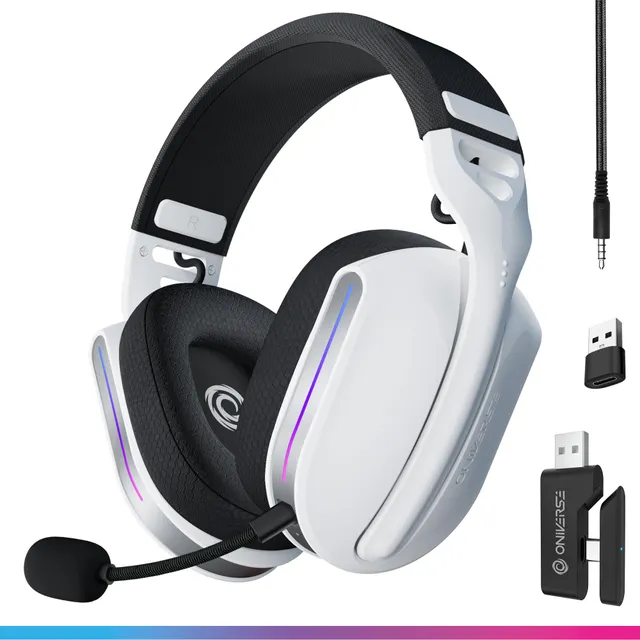 Oniverse Polaris cuffie gaming wireless bianco celeste 7.1