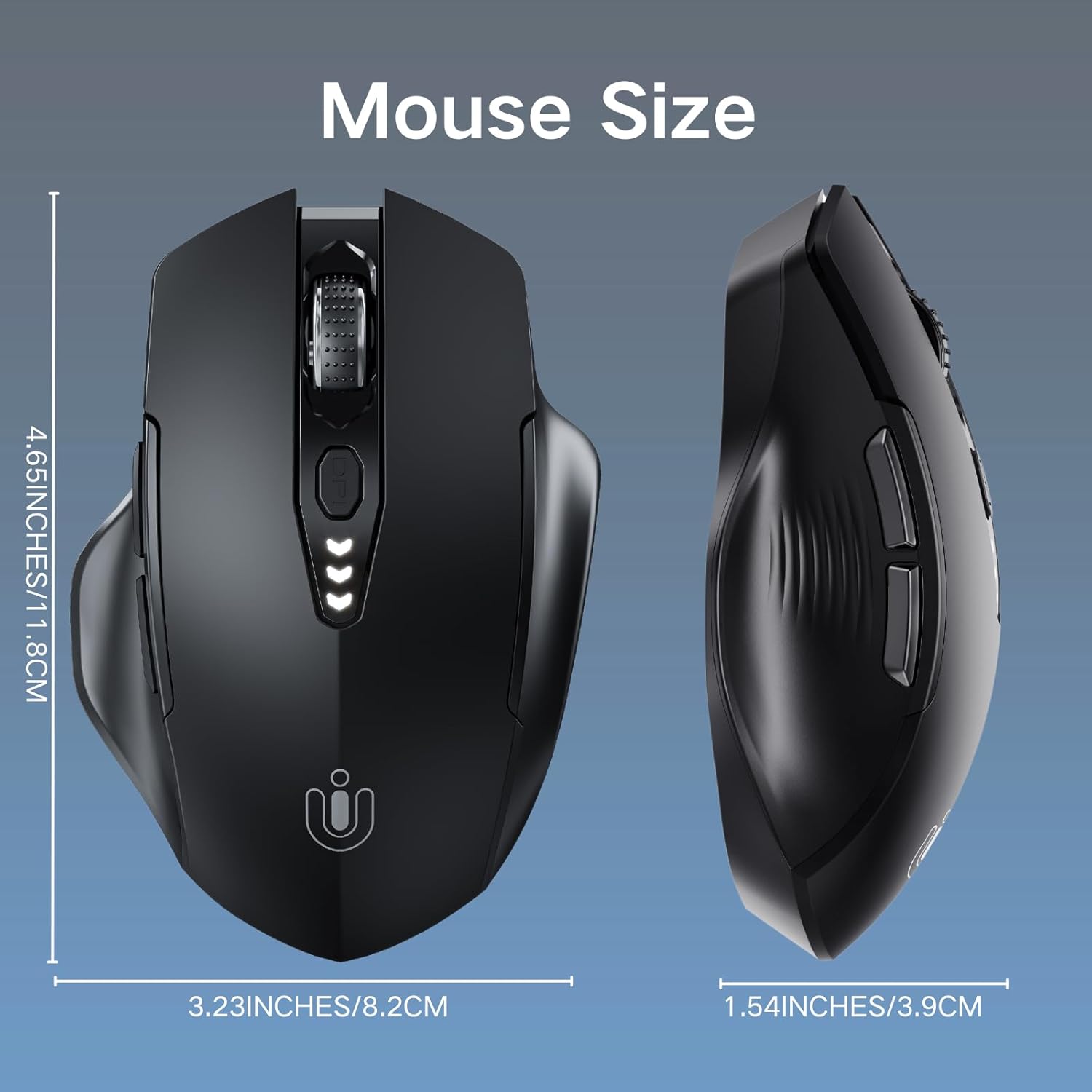 Uineer 2.4G Mouse Wireless Nero Opaco 2400 DPI USB