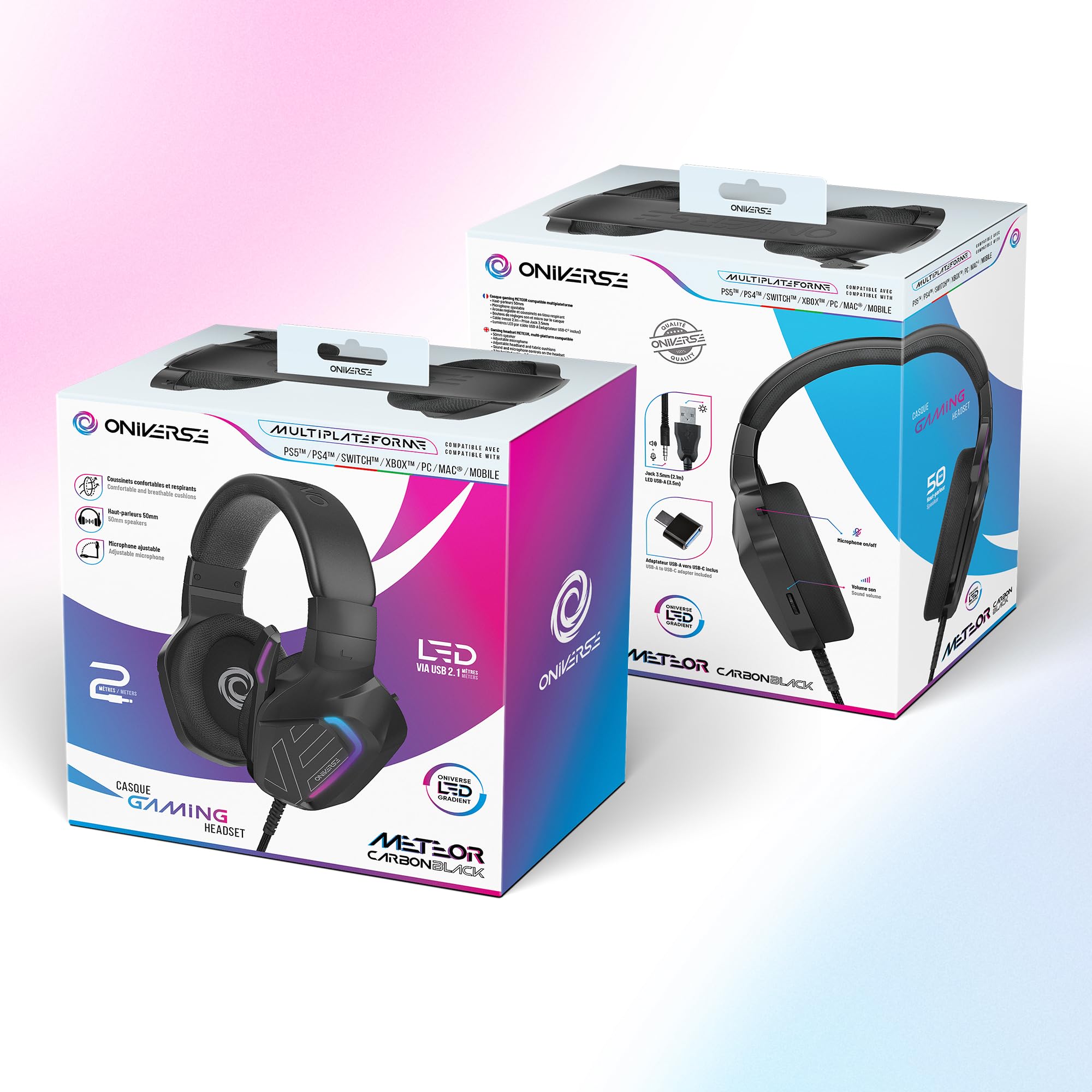 Oniverse Meteor Cuffie Gaming Cablate Carbon Jack 50mm