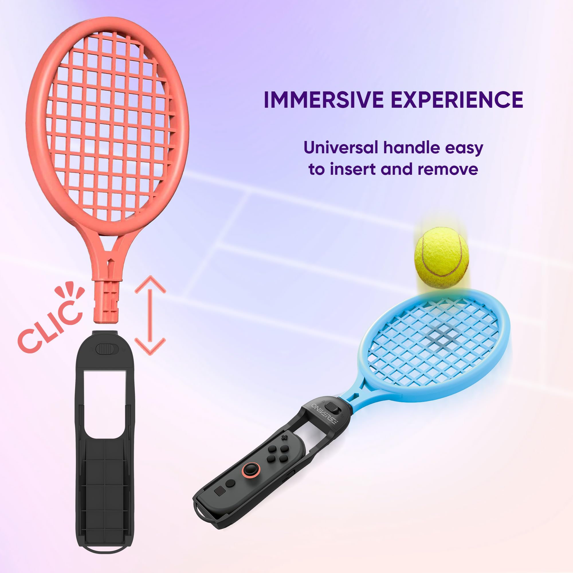 Oniverse Accessories racchette tennis Switch 2 pack 2 arancione blu