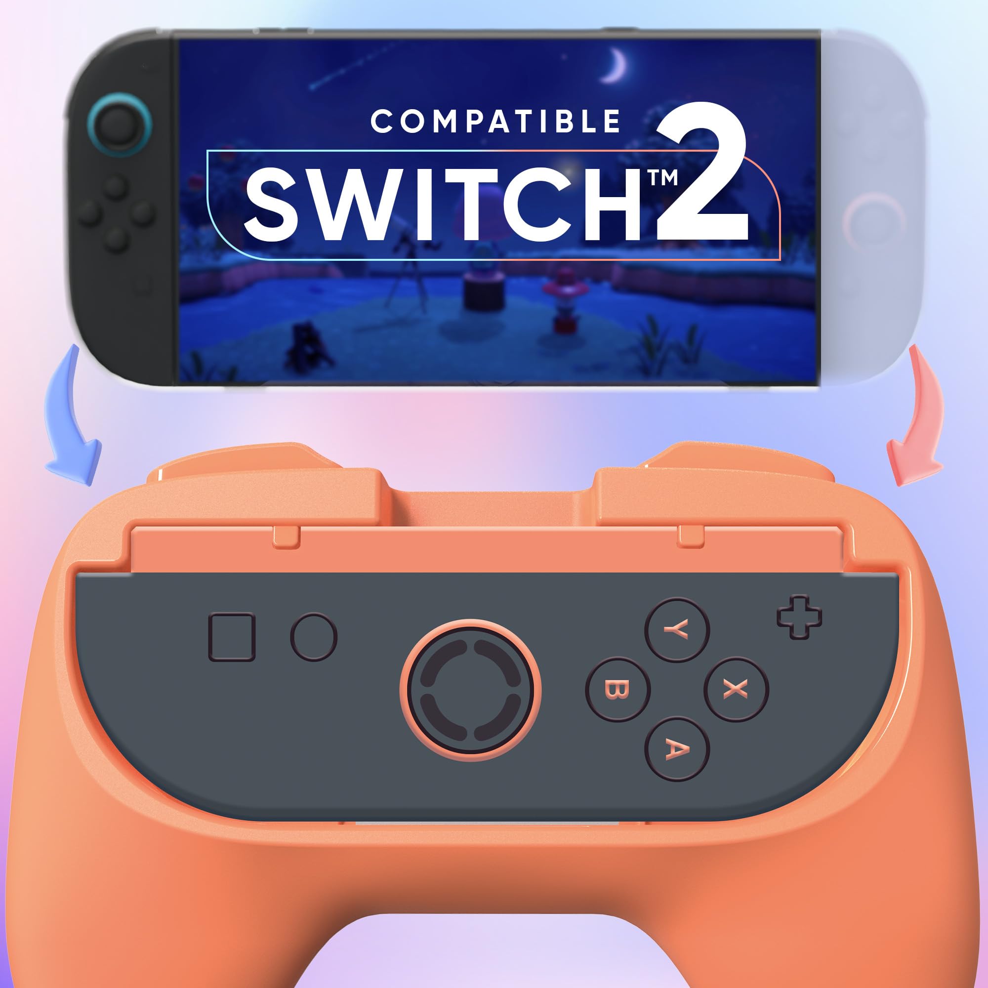 Oniverse Impugnature Joy-Con Switch 2 Grip Arancione Blu 2pz