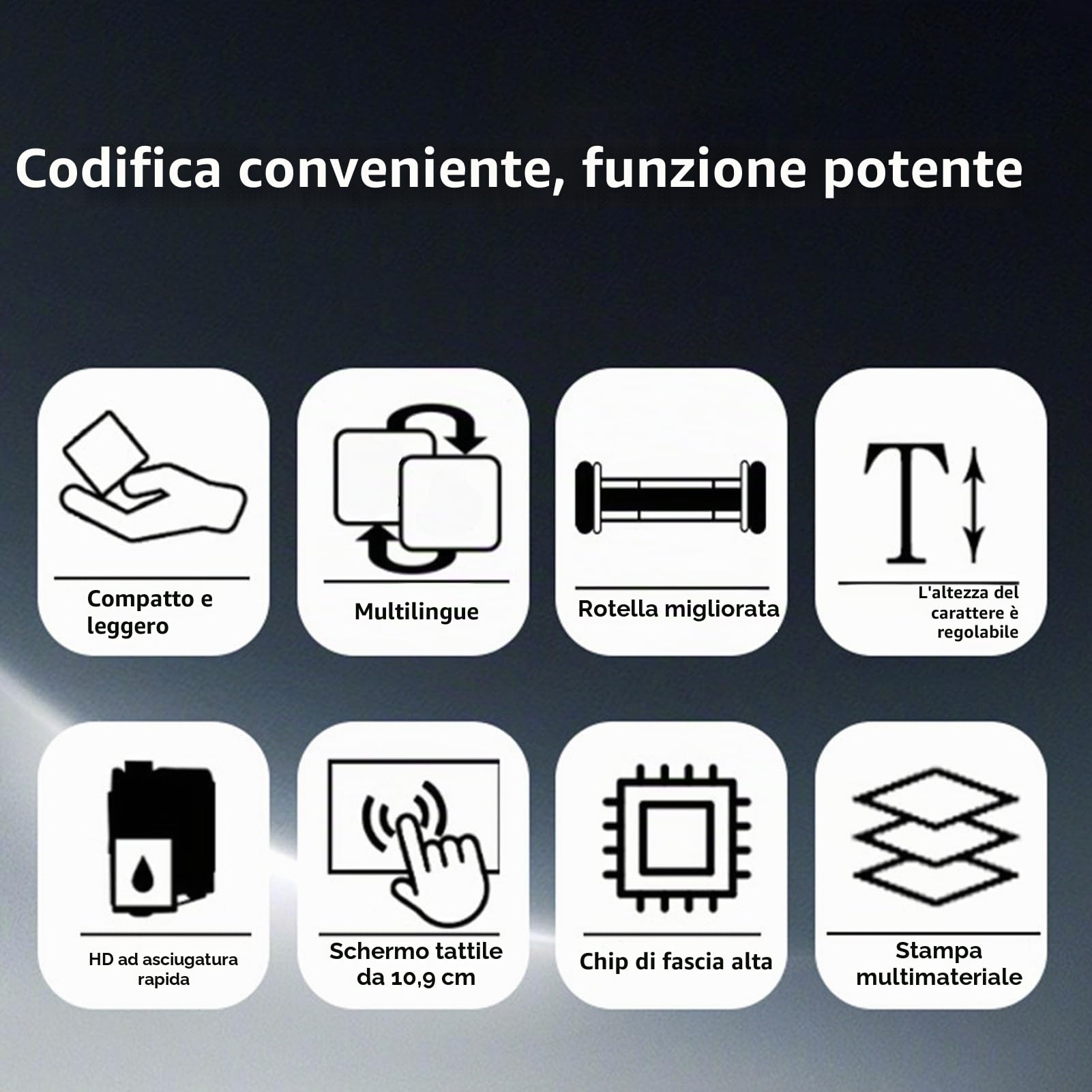 Gowenic N6 stampante portatile inkjet touchscreen 4,3"