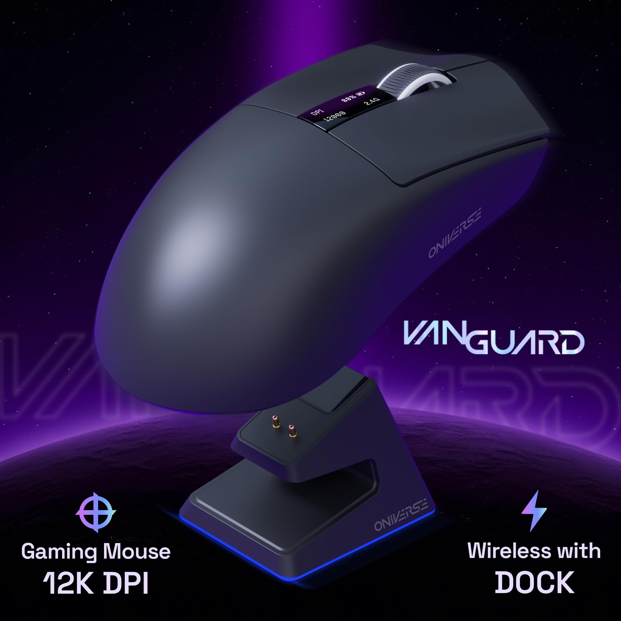 Oniverse Mouse gaming wireless 12000 DPI dock 1000 Hz