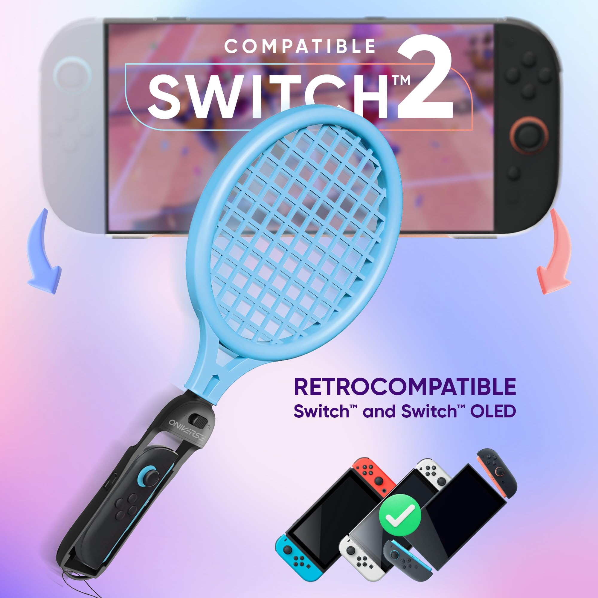 Oniverse Accessories racchette tennis Switch 2 pack 2 arancione blu