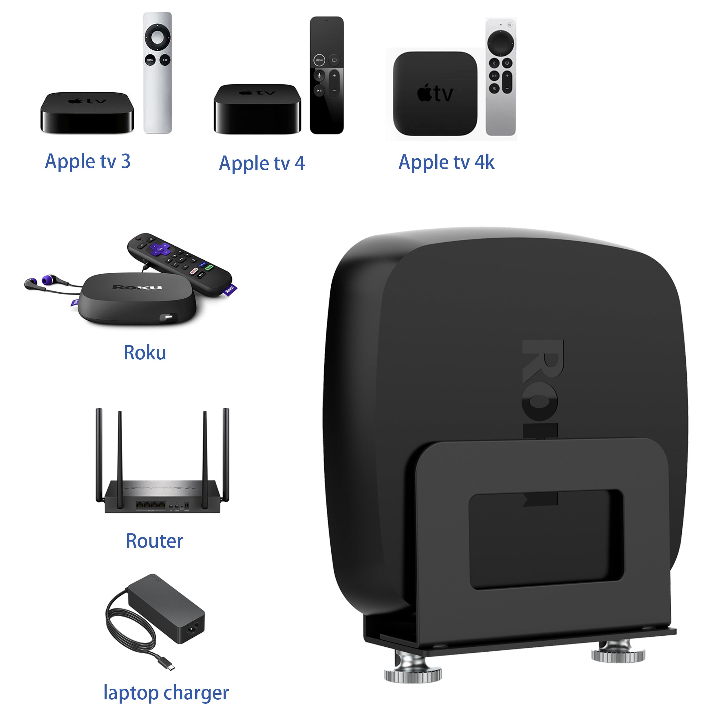 Monzlteck CPU Mount Supporto Apple TV Roku Router Muro