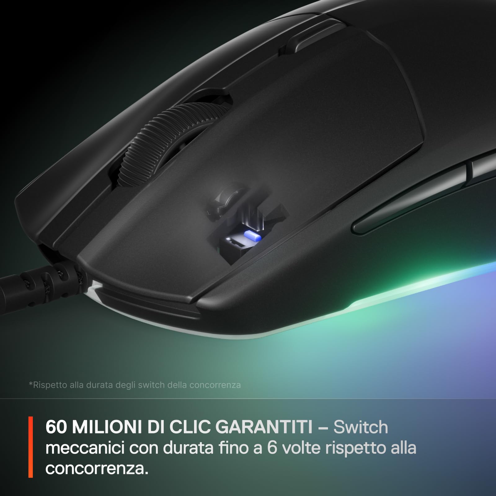 SteelSeries Rival 3 Gen 2 mouse cablato Nero 8500 DPI RGB