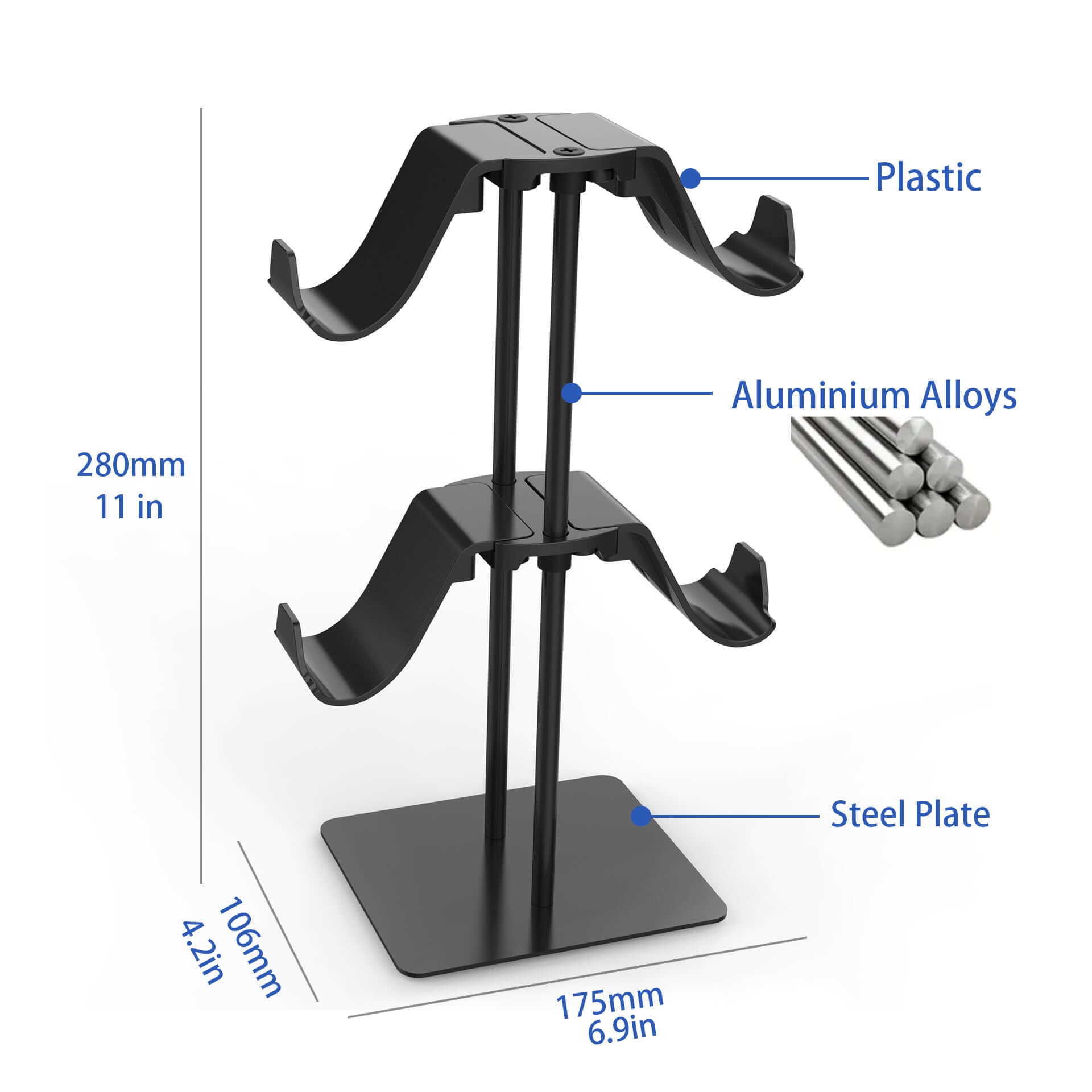 Monzlteck Controller Mount Stand 2 Piani 4 Pad PS5 Xbox