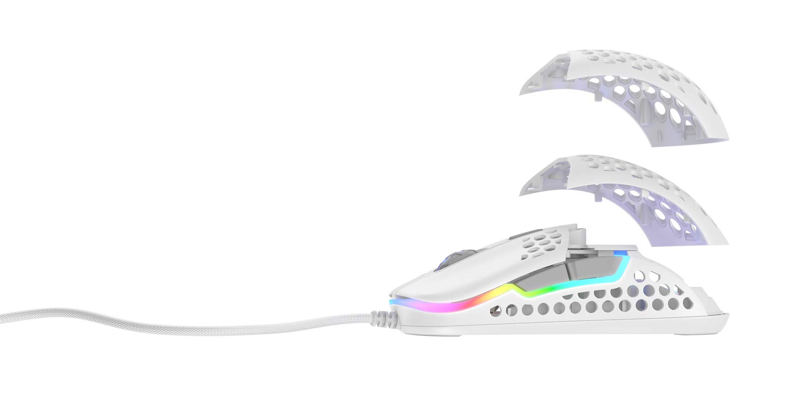Xtrfy M42 RGB mouse gaming con filo bianco ultraleggero