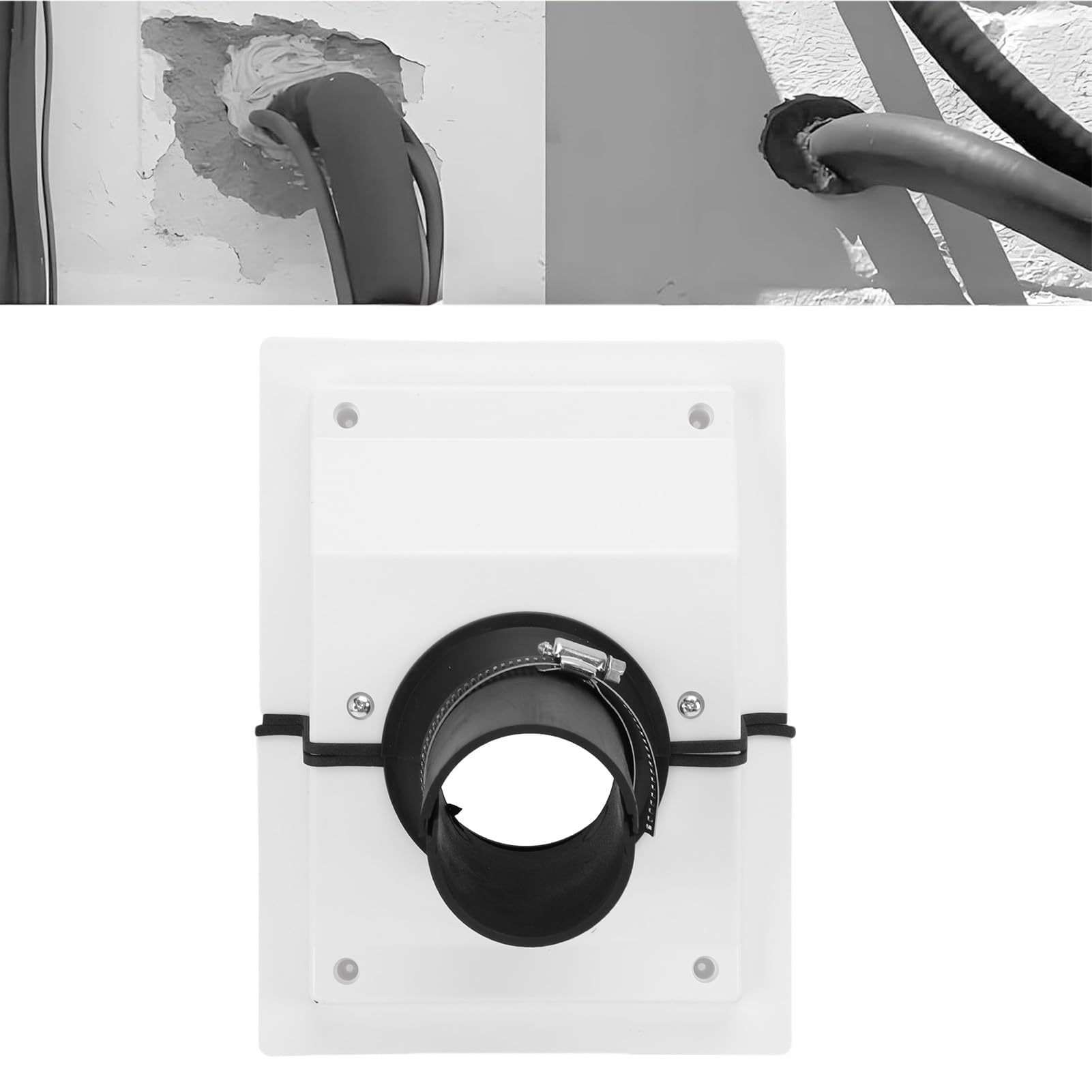 GOWENIC Kit Copertura Passaggio Parete HVAC Copri Tubi Split Bianco