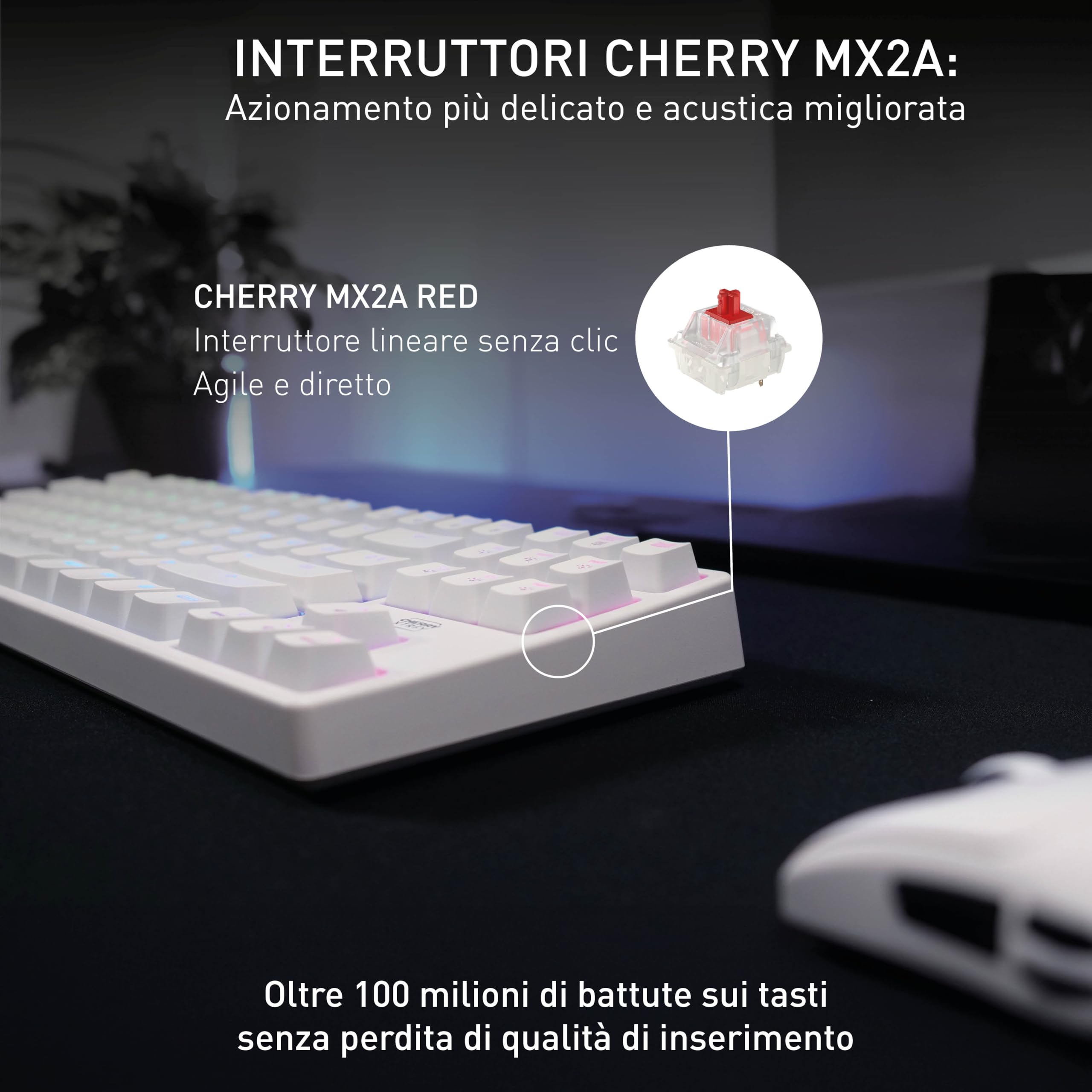 Cherry Xtrfy K4V2 TKL tastiera meccanica bianca AZERTY MX Red