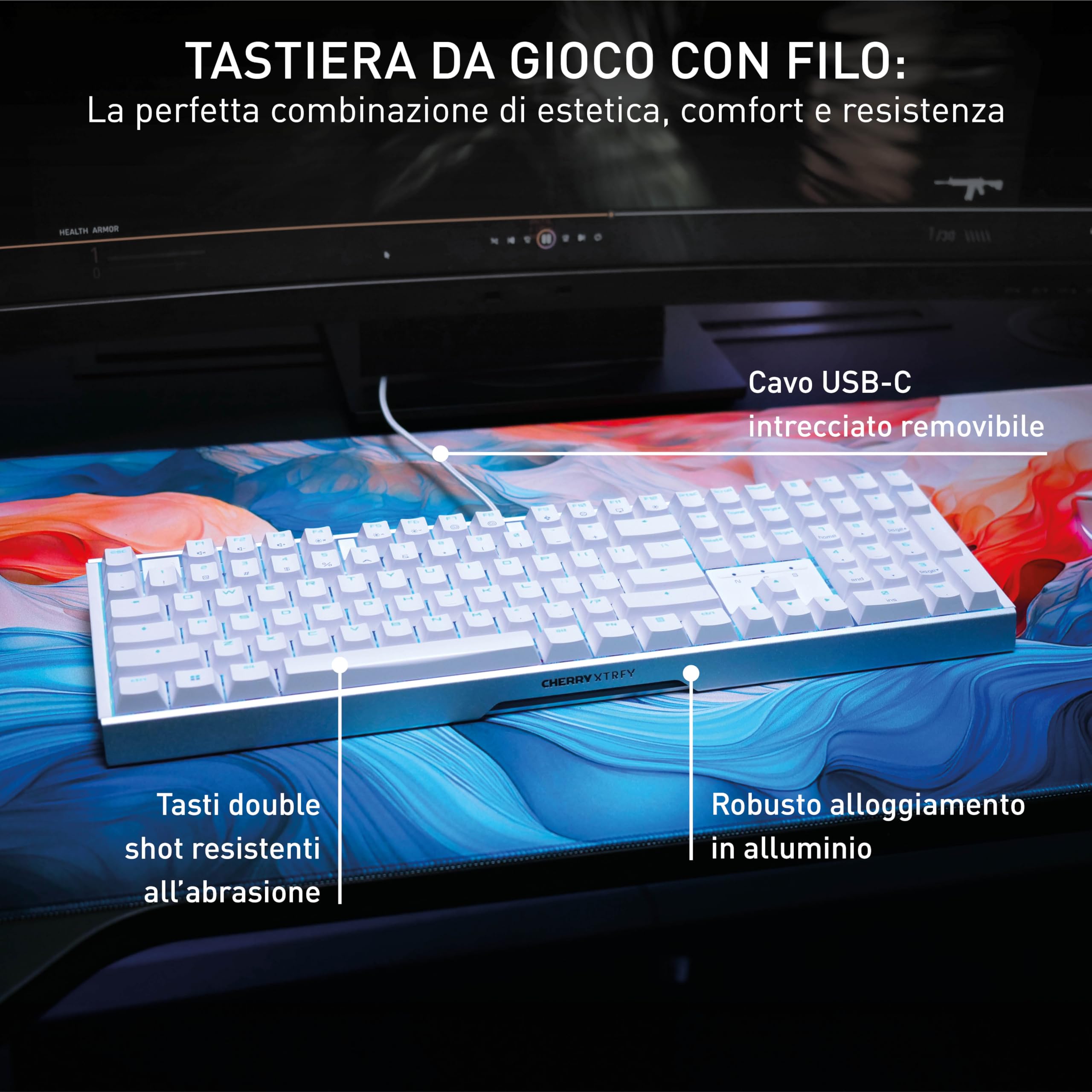Xtrfy MX 3.1 Tastiera Meccanica Gaming Bianca MX2A Red QWERTZ