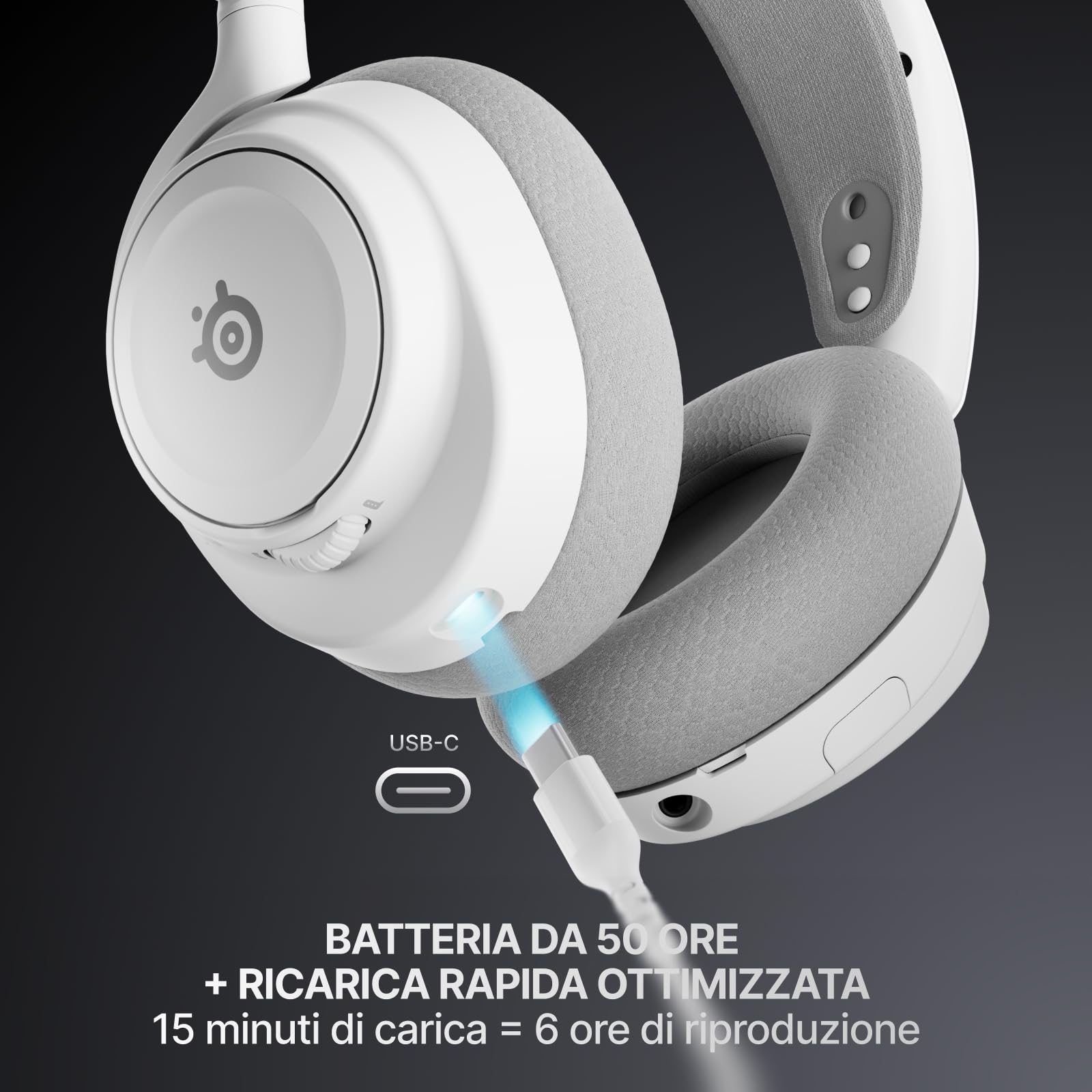 SteelSeries Arctis Nova 7 Gen 2 cuffie wireless bianche 50 ore