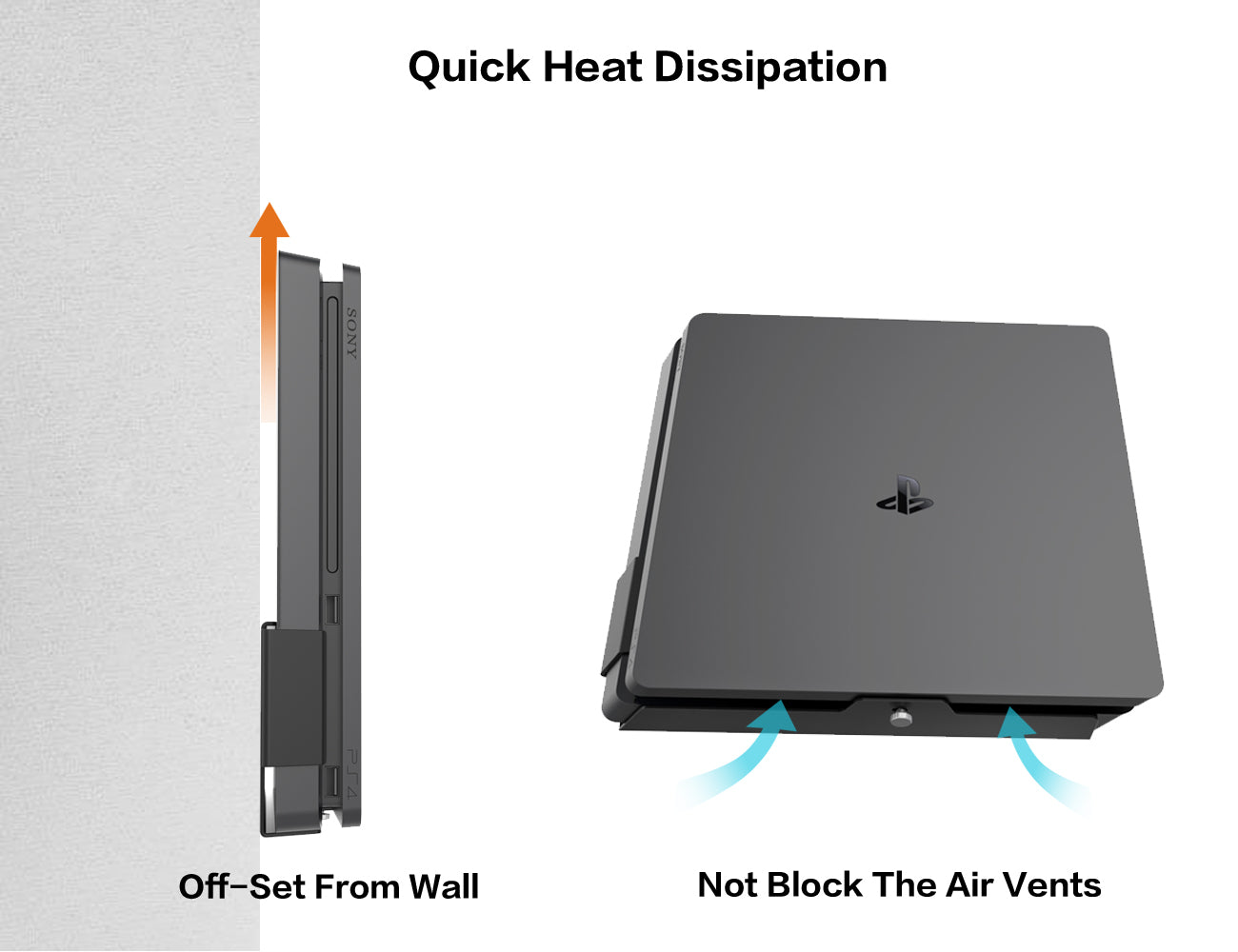 Monzlteck PS5/PS4 Mount supporto parete PS4 Slim metallo