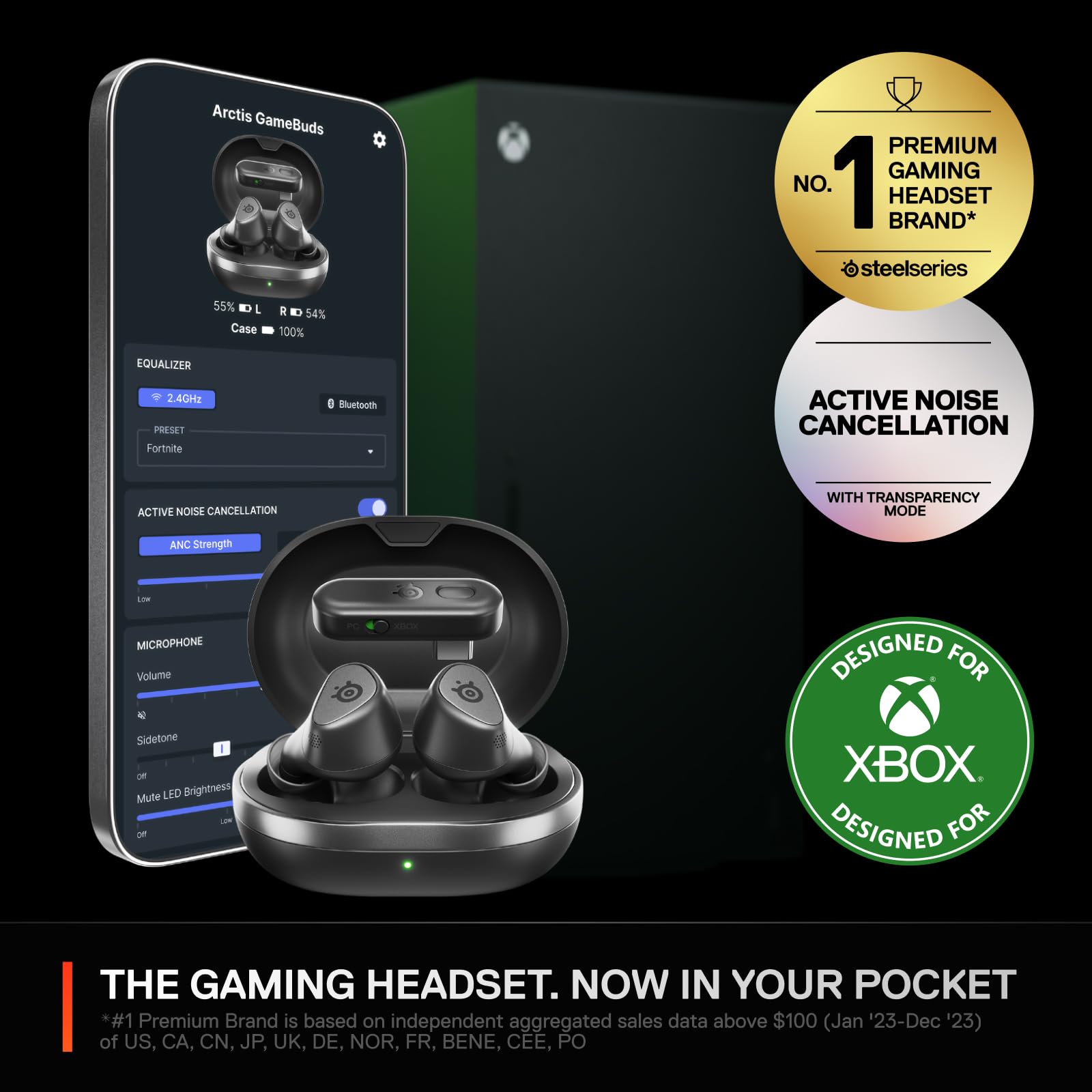 SteelSeries Arctis GameBuds Auricolari Gaming Neri per Xbox