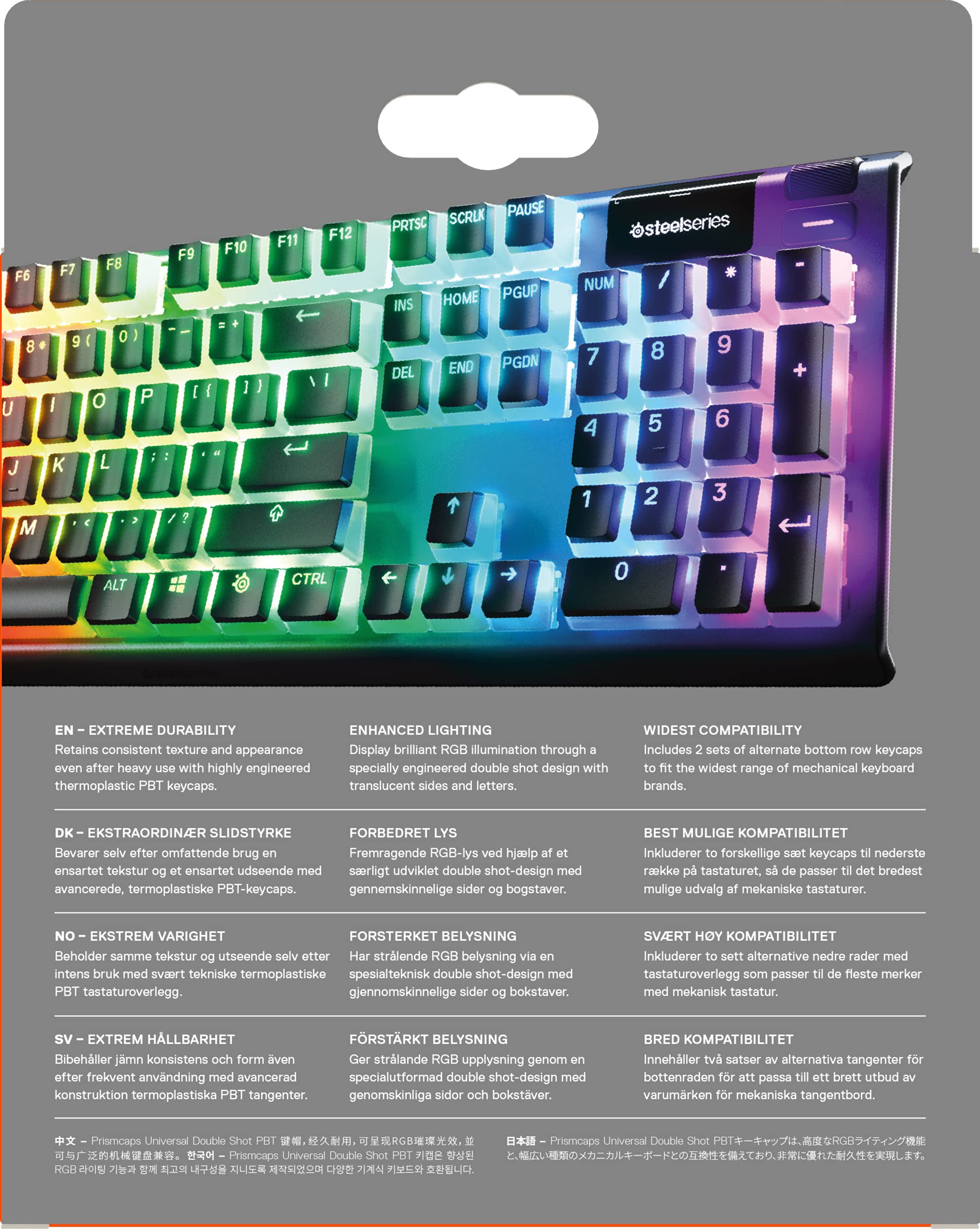 SteelSeries PrismCaps Keycaps PBT Bianchi MX RGB