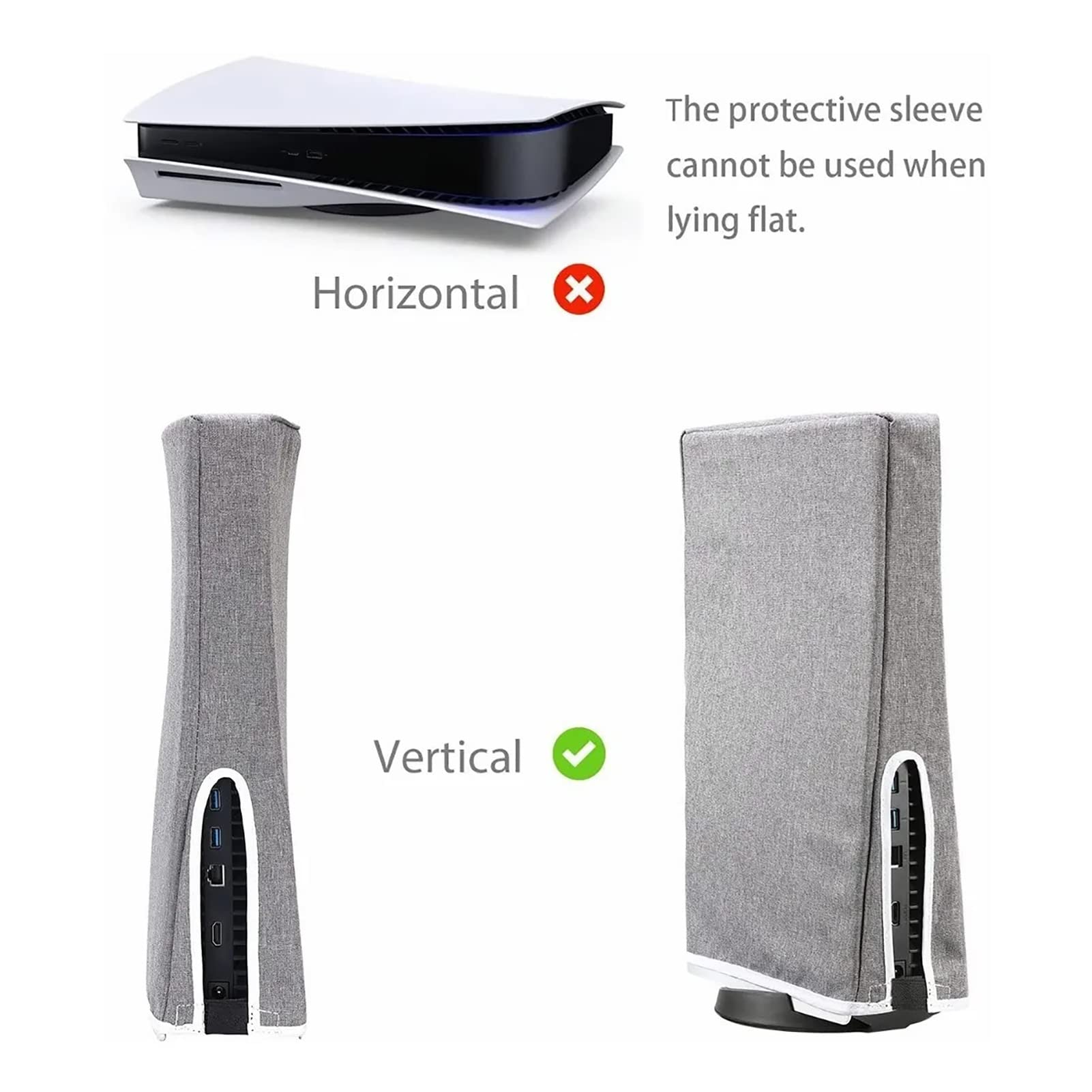 GOWENIC Copertura Antipolvere PS5 Verticale in Tessuto 39cm