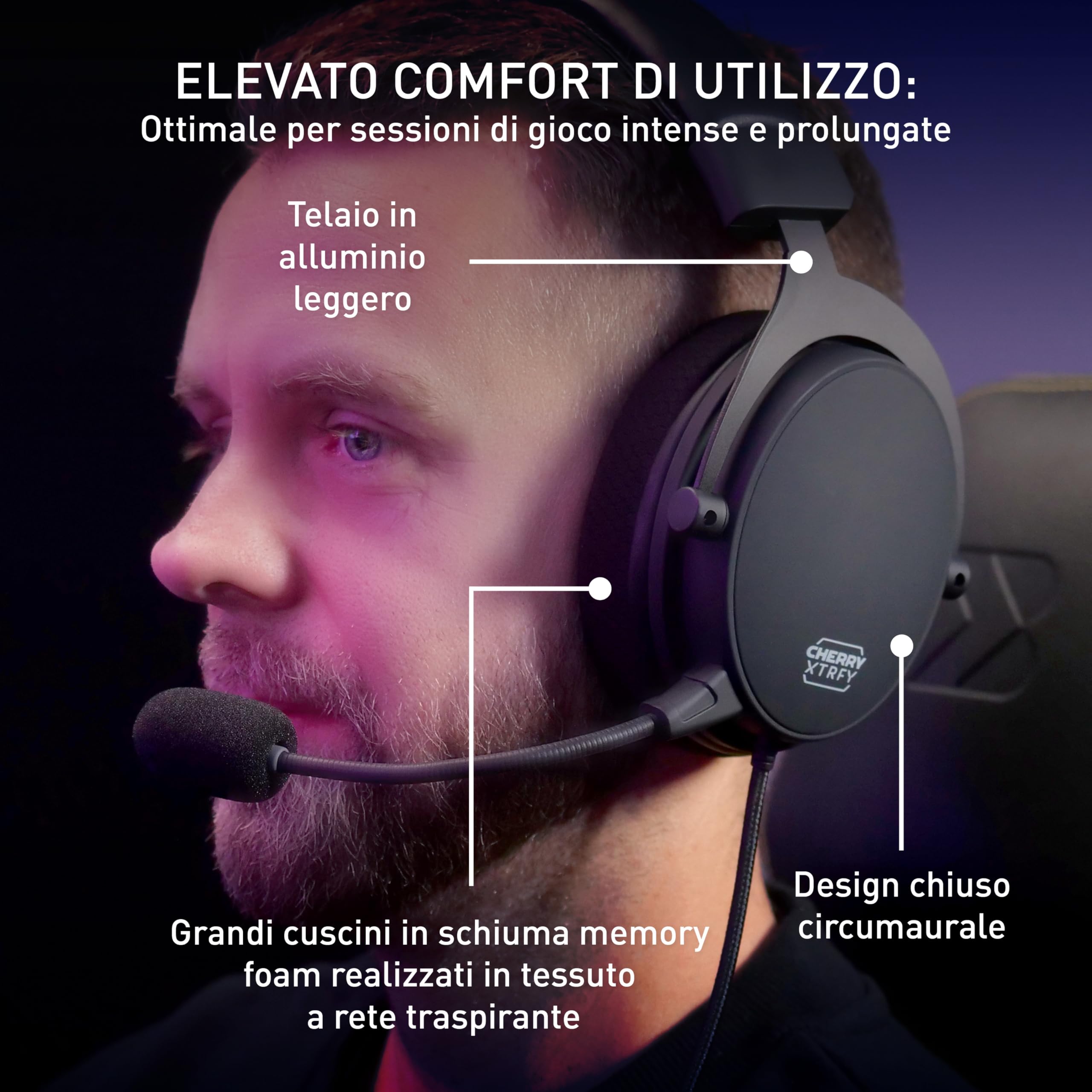 Xtrfy H2 Cuffie Gaming Nero con Microfono Removibile