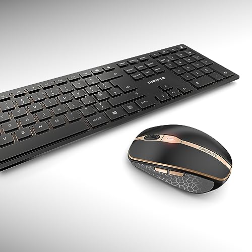 CHERRY DW 9100 SLIM Set Tastiera Mouse QWERTY Nero