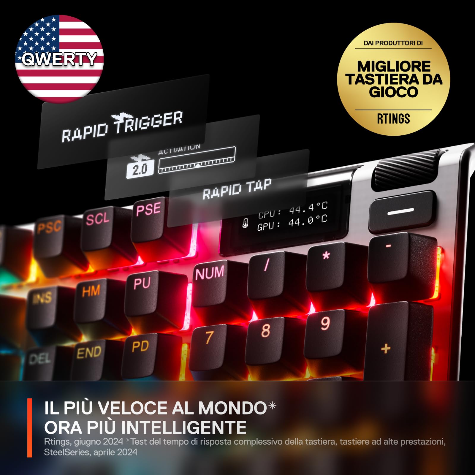 SteelSeries Apex Pro Gen 3 tastiera US QWERTY OmniPoint RGB