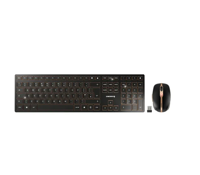 CHERRY DW 9100 SLIM Set Tastiera Mouse QWERTY Nero