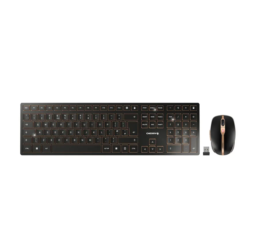 CHERRY DW 9100 SLIM Set Tastiera Mouse QWERTY Nero