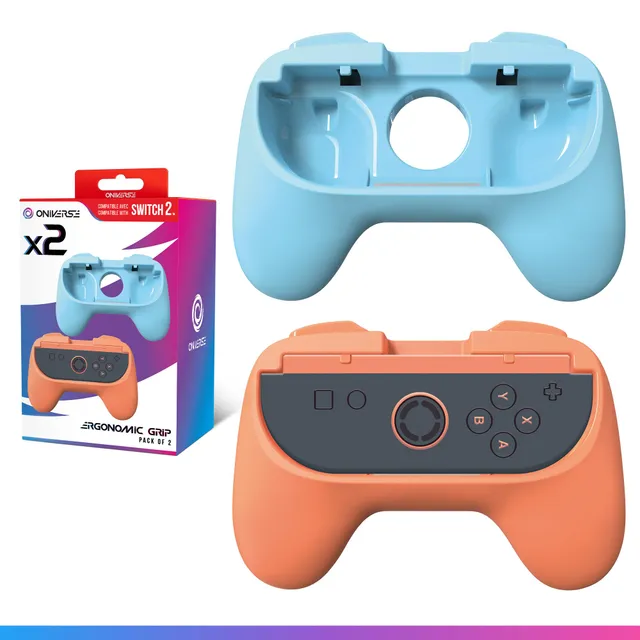 Oniverse Impugnature Joy-Con Switch 2 Grip Arancione Blu 2pz