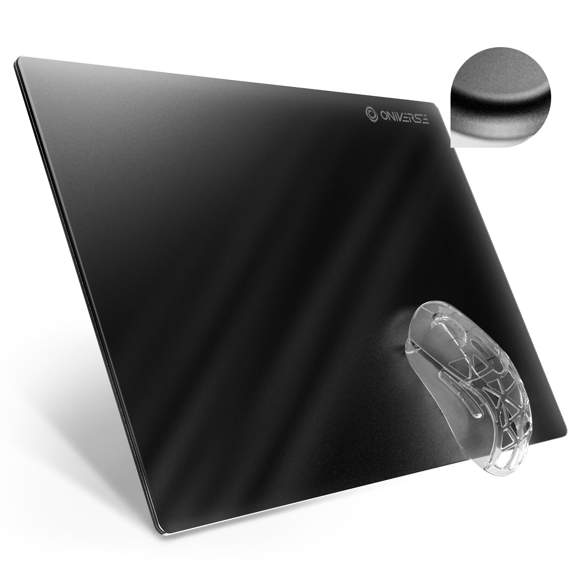 Oniverse Glasspad S Obsidian mousepad vetro 35x25cm veloce