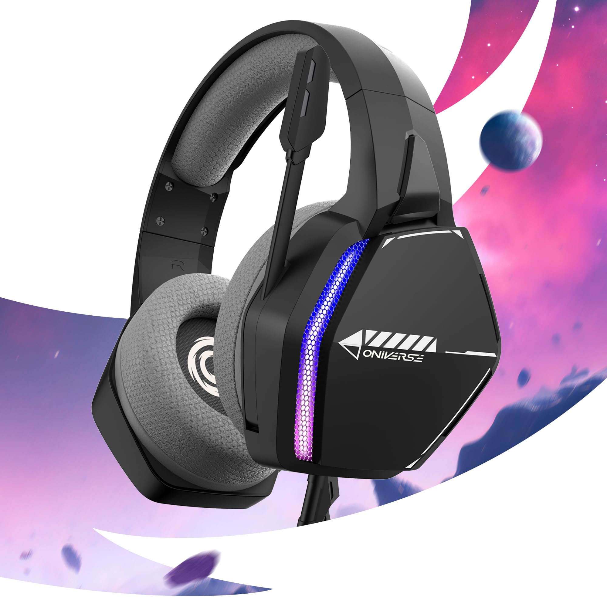 Oniverse Nebula Infinite Black cuffie gaming 50mm nere