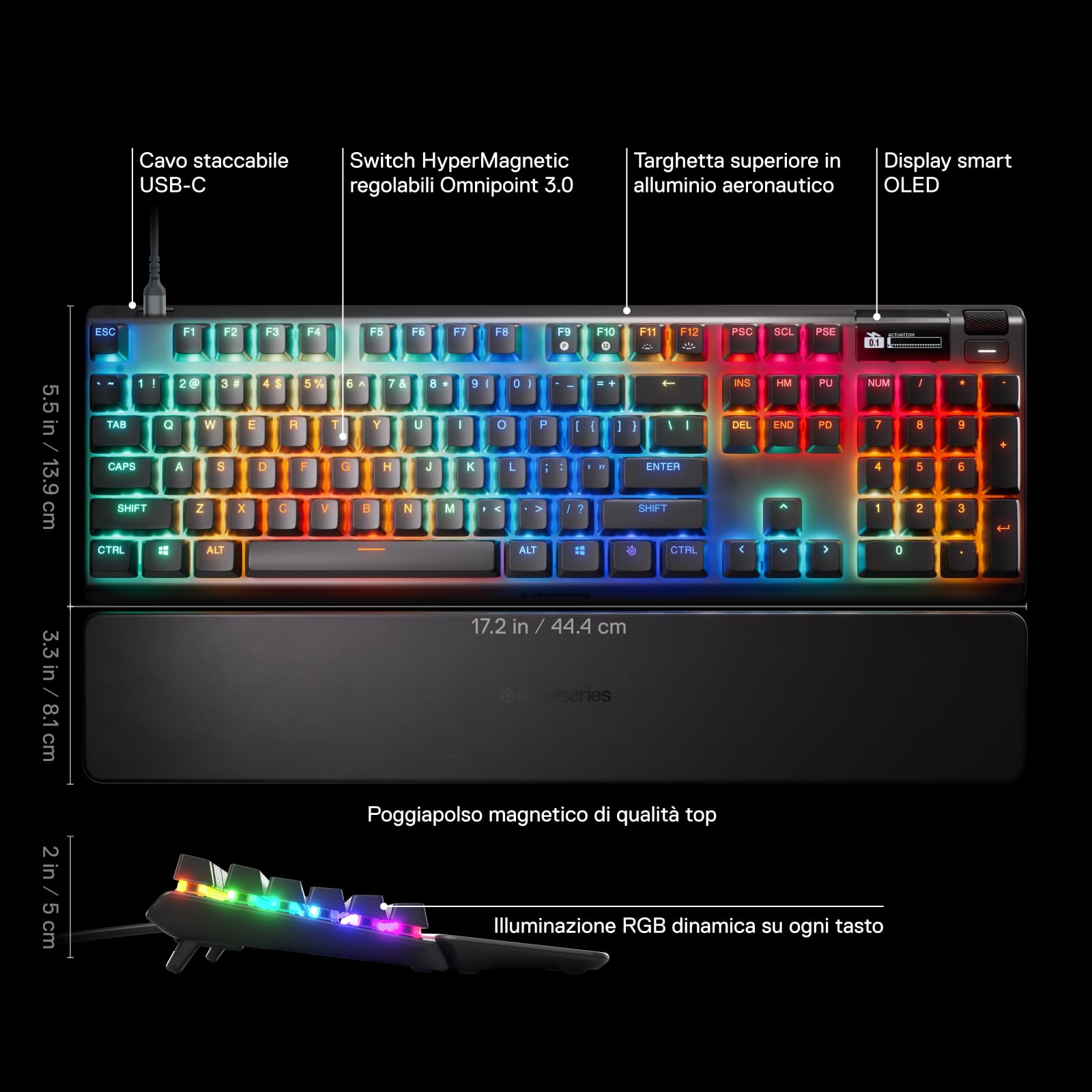 SteelSeries Apex Pro Gen 3 tastiera US QWERTY OmniPoint RGB