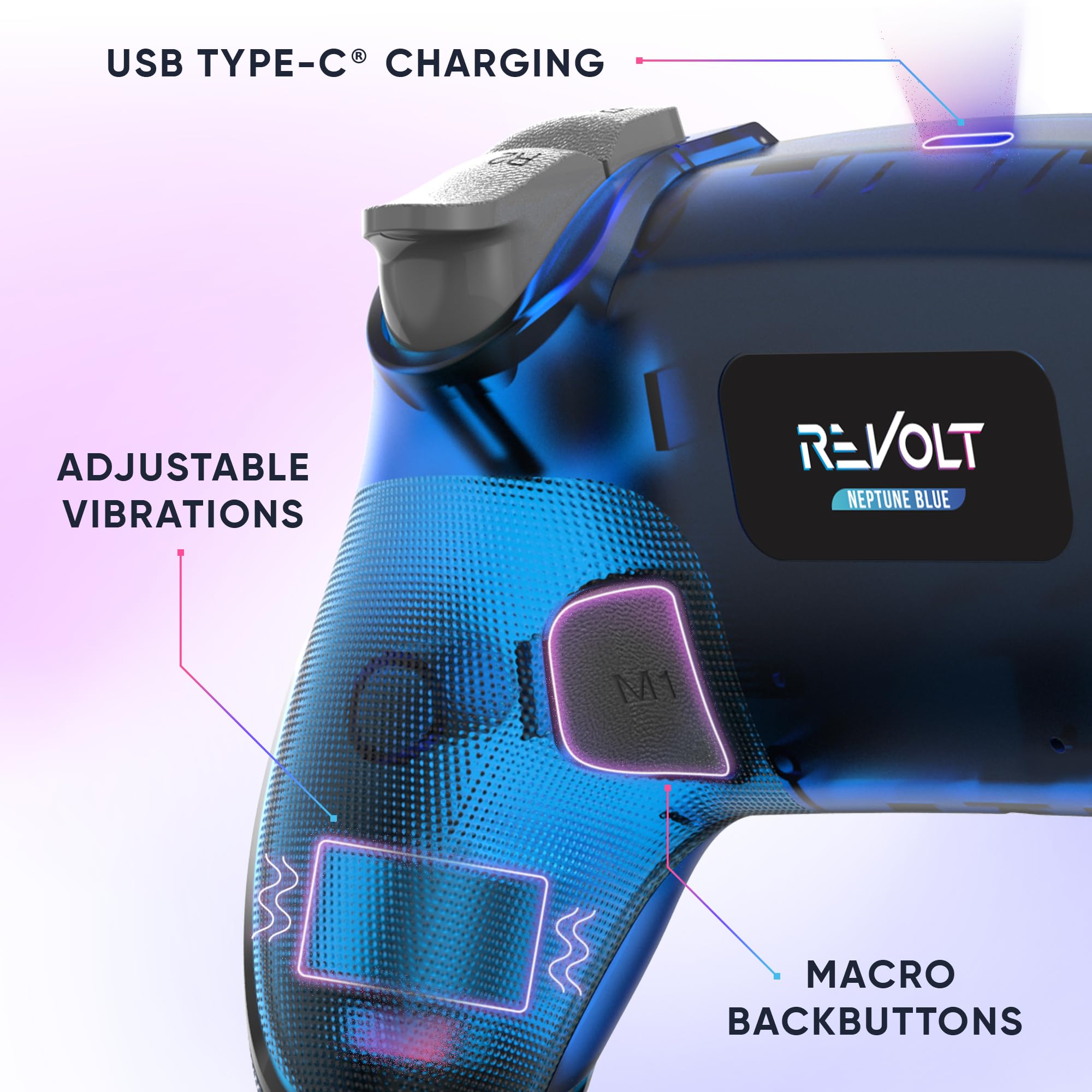 Oniverse Revolt Controller Wireless PS4 PC Neptune Blue jack cuffie