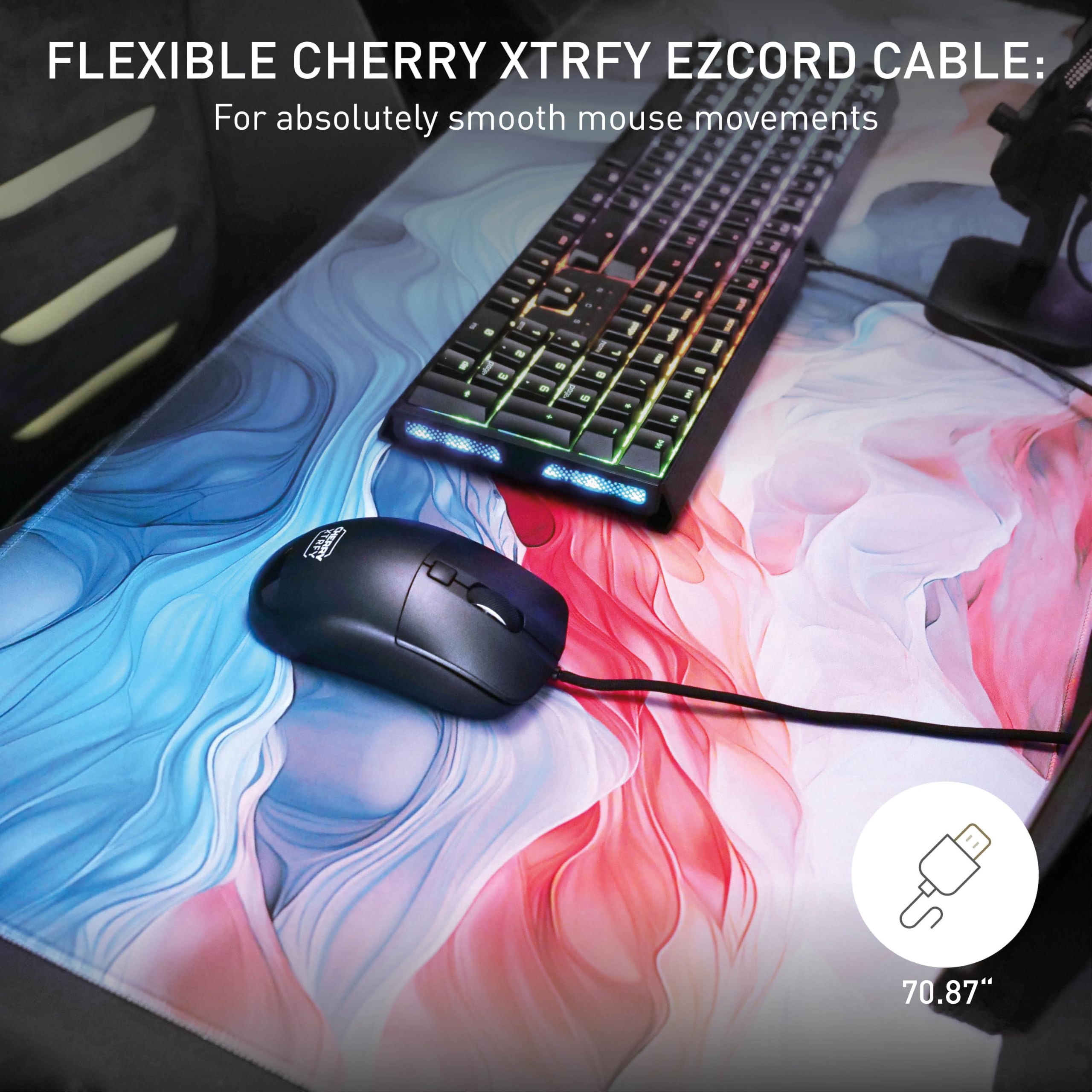 Cherry Xtrfy M50 Mouse Gaming Cablato Nero