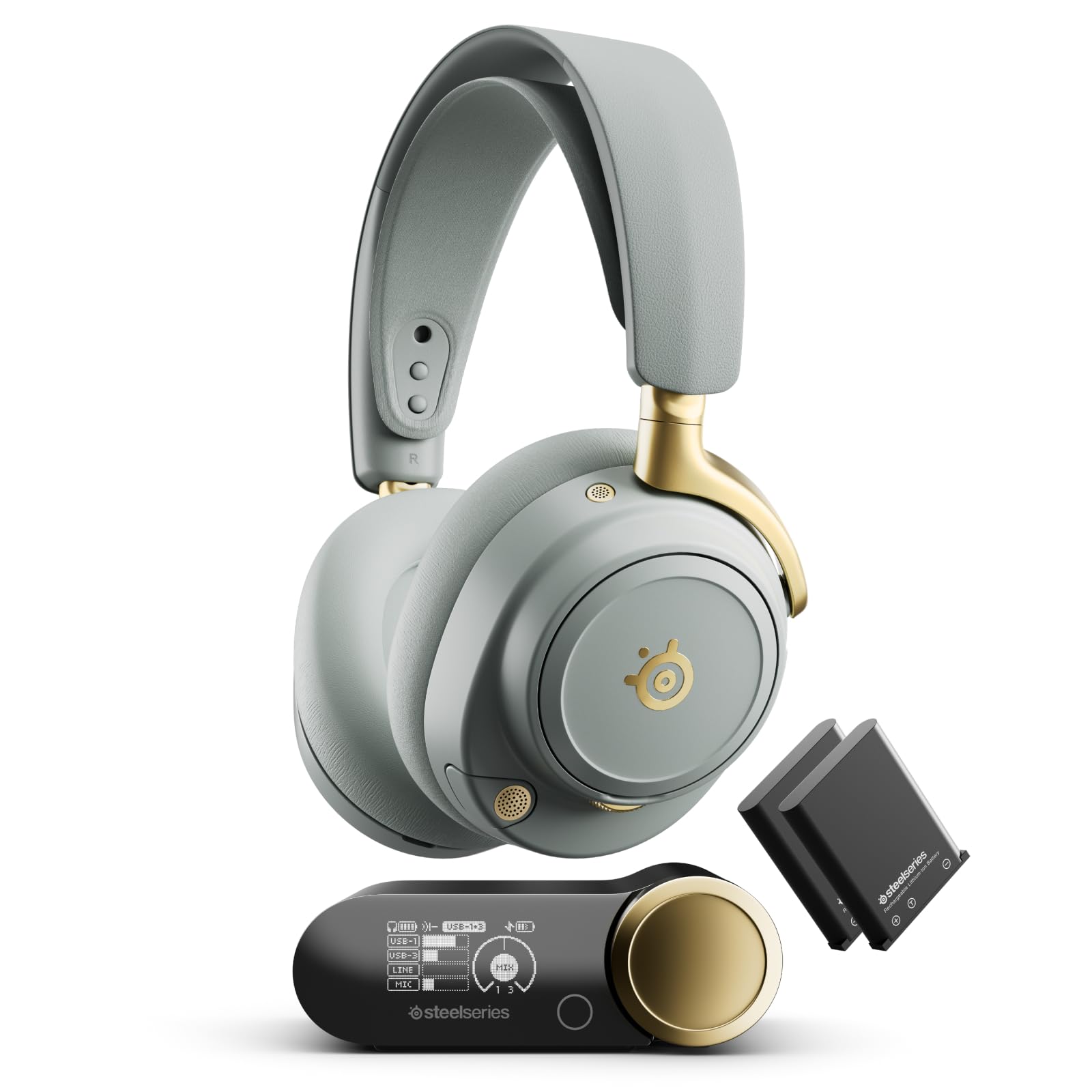 SteelSeries Arctis Nova Elite cuffie wireless salvia oro Hi-Res