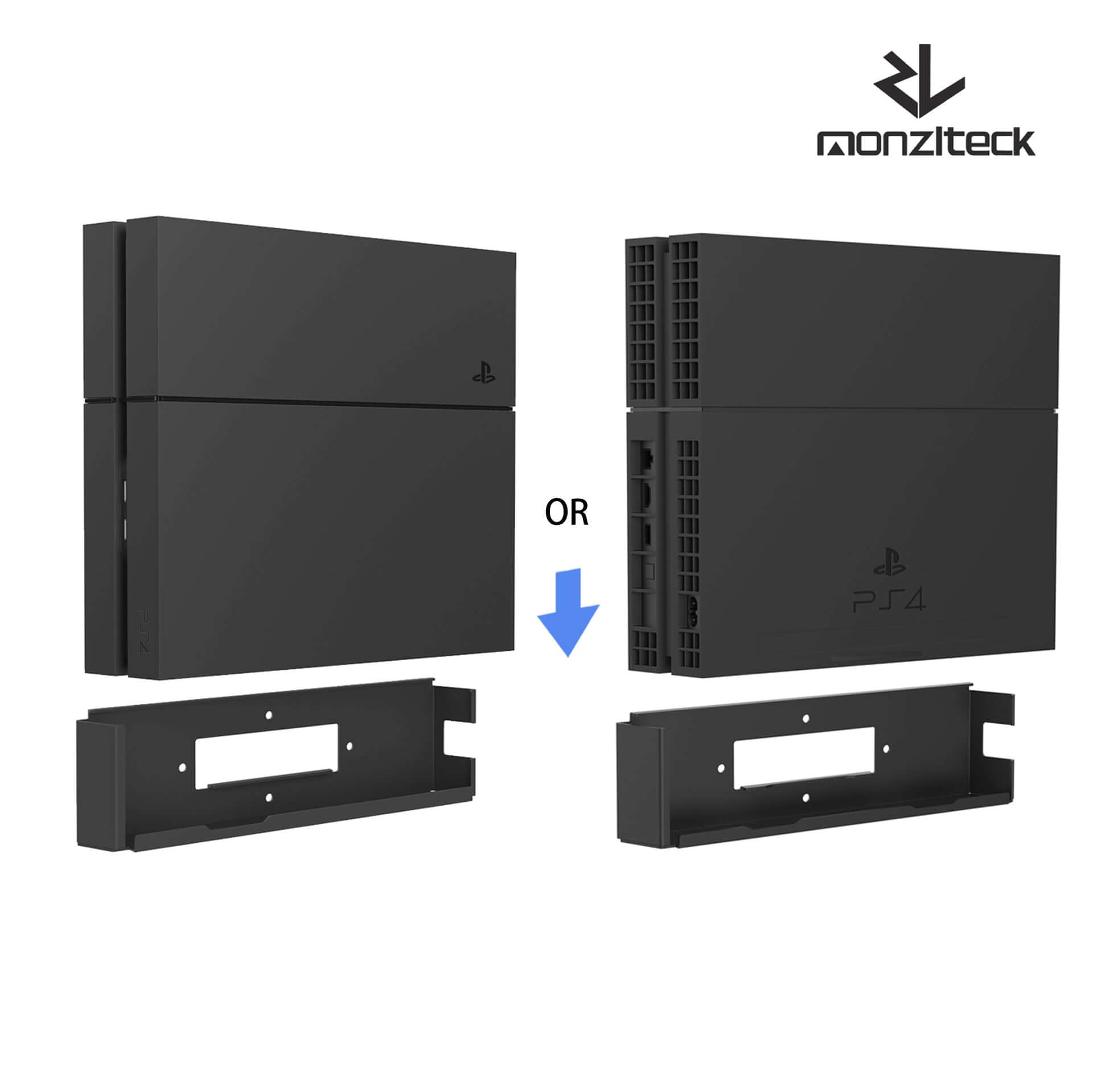 Monzlteck PS5/PS4 Mount Supporto Muro PS4 Originale Nero
