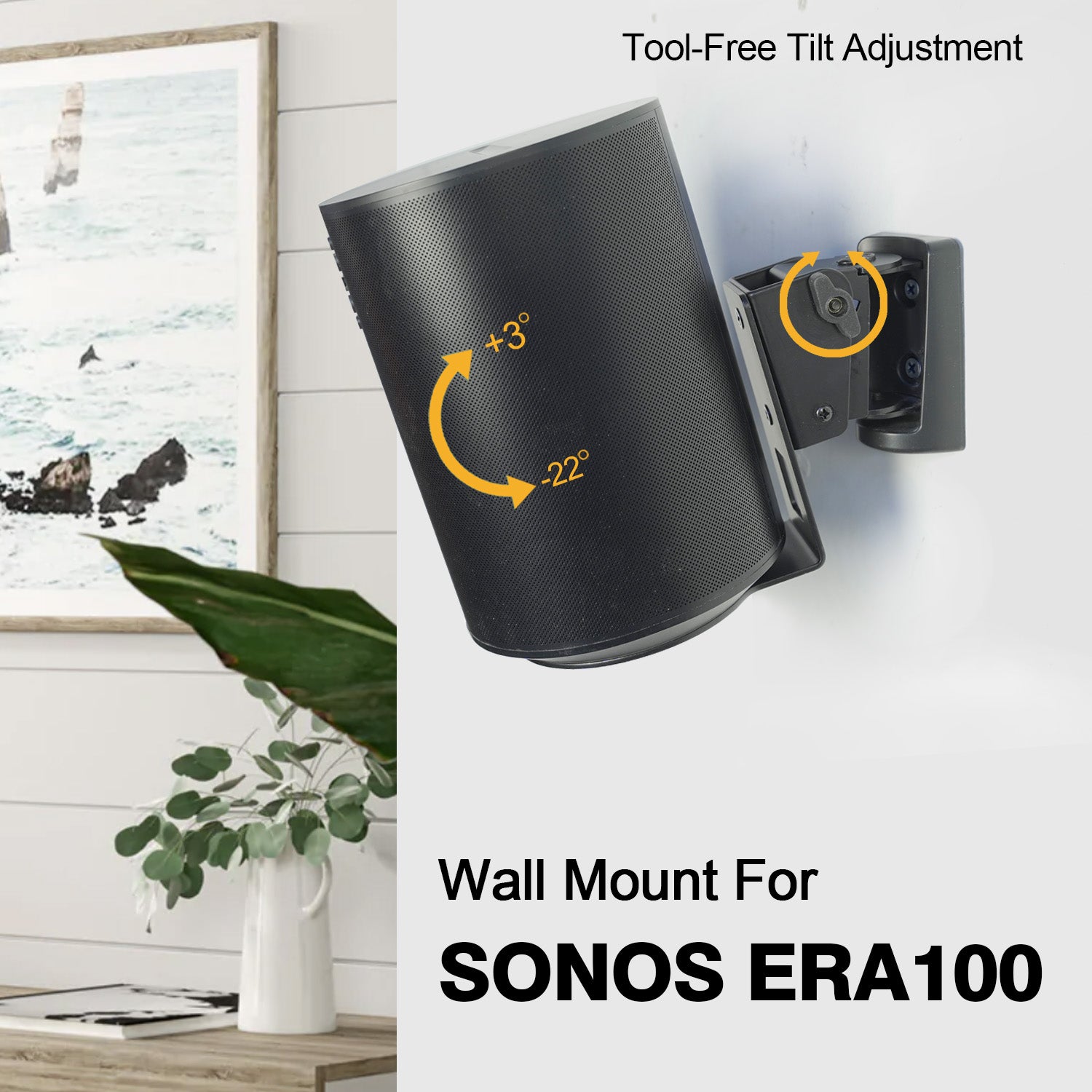 Monzlteck Sonos Mount staffa Era 100 orientabile acciaio