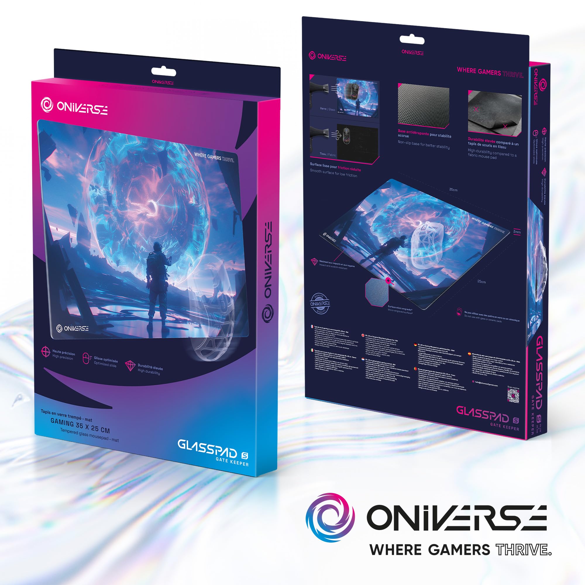 Oniverse Gatekeeper mousepad vetro 35x25 antiscivolo