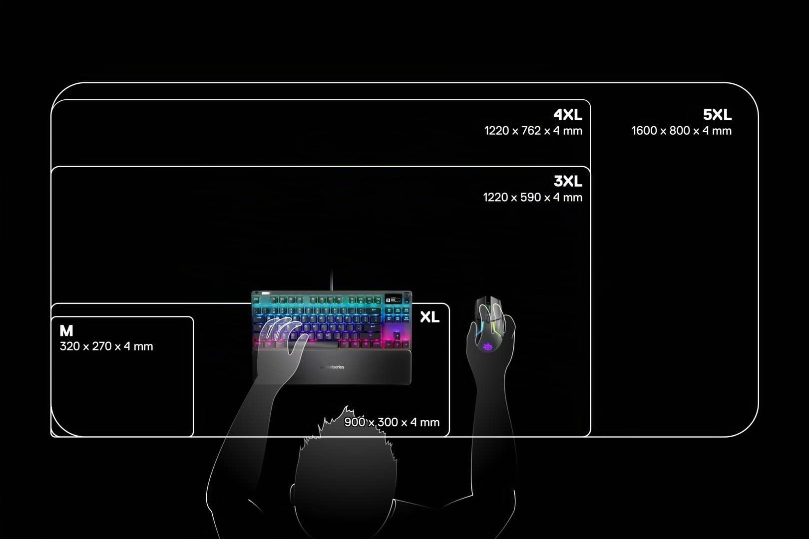 SteelSeries QcK Prism Cloth tappetino gaming RGB XL 900x300