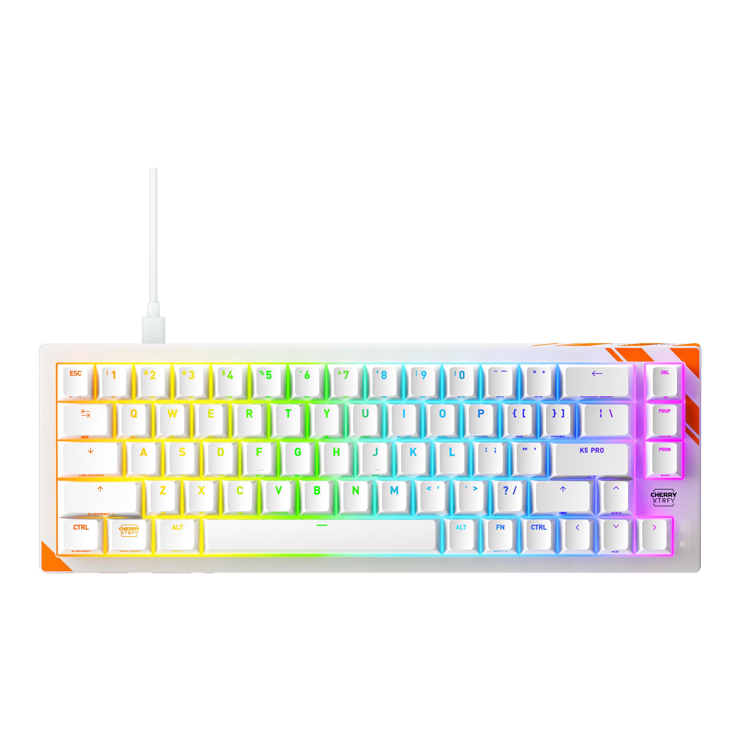 Cherry Xtrfy K5 Pro TMR Tastiera Gaming Cablata Bianca 65%