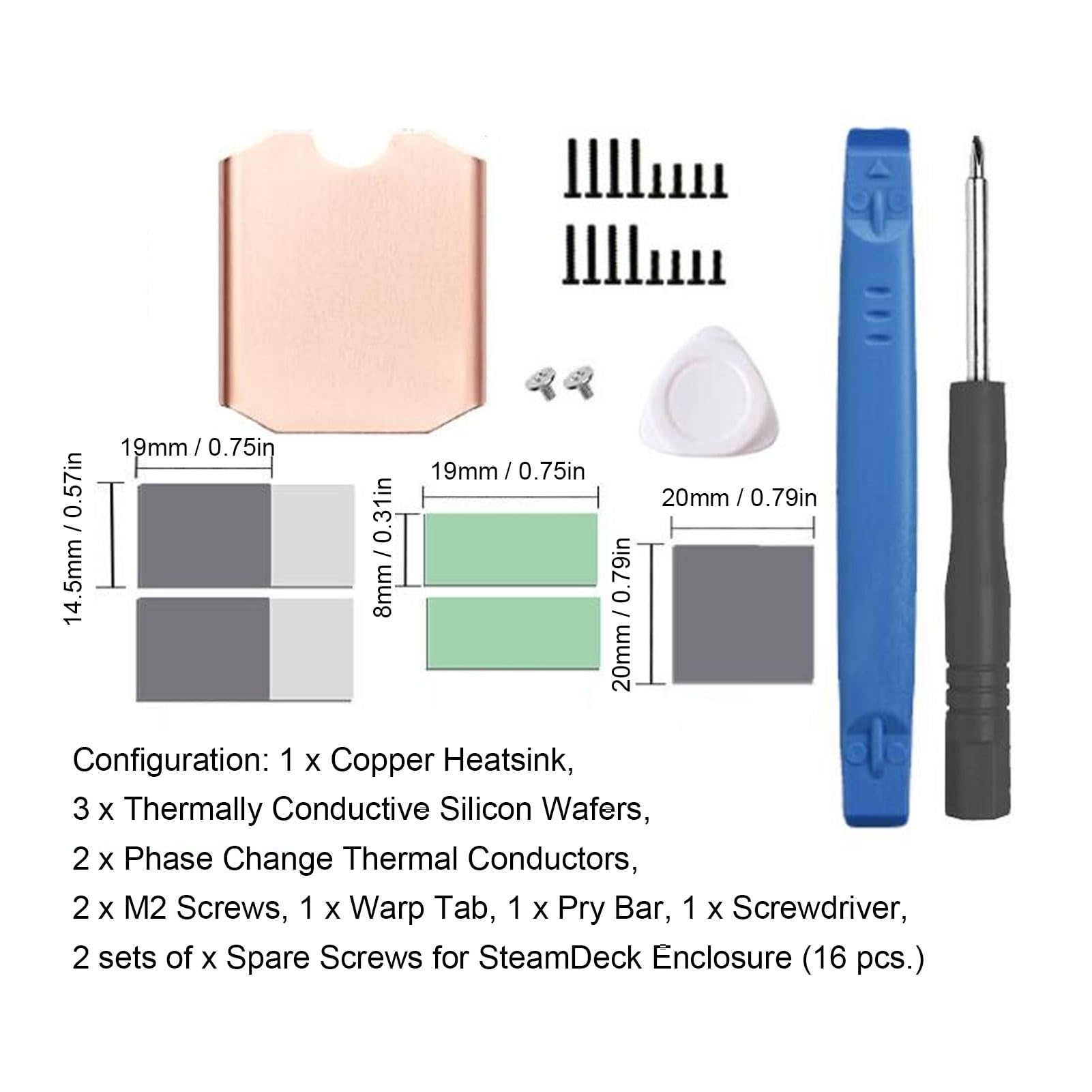 GOWENIC Dissipatore SSD M.2 2230 Rame per Steam Deck Kit