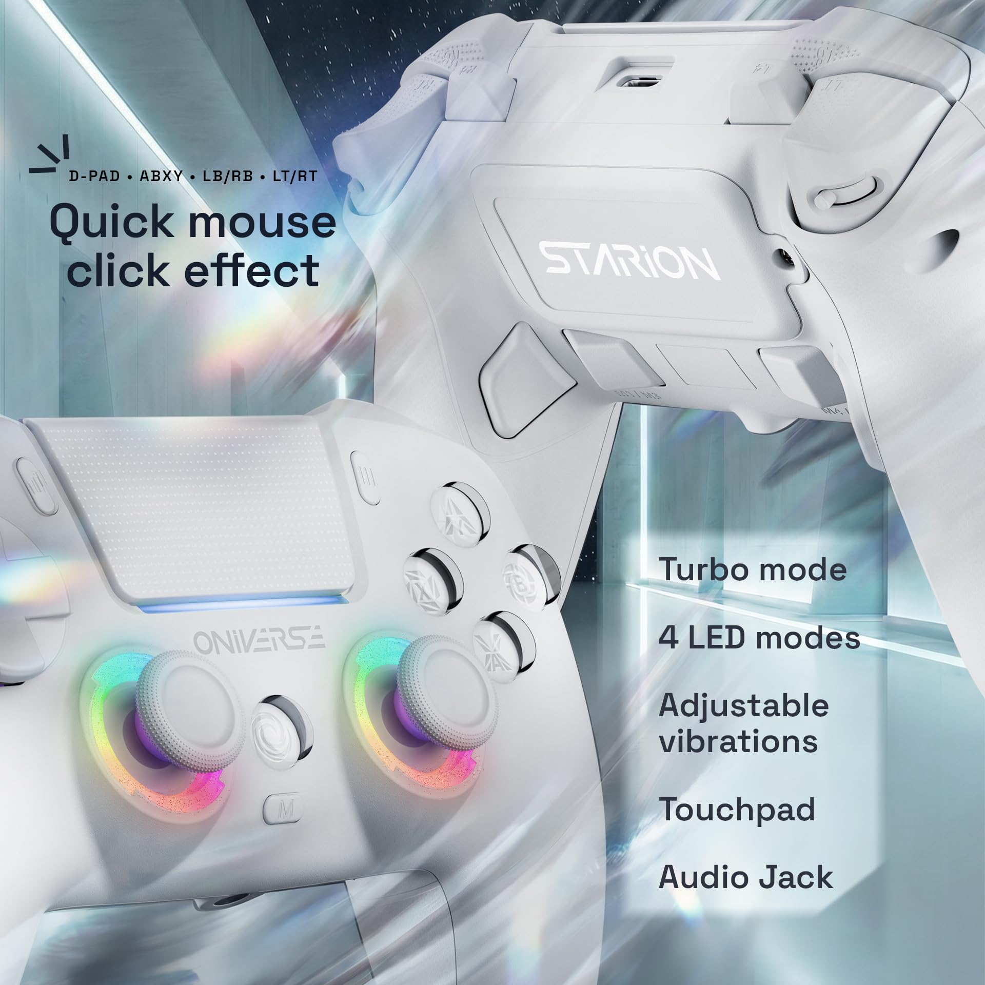 Oniverse Starion controller wireless PS5 bianco Hall Effect