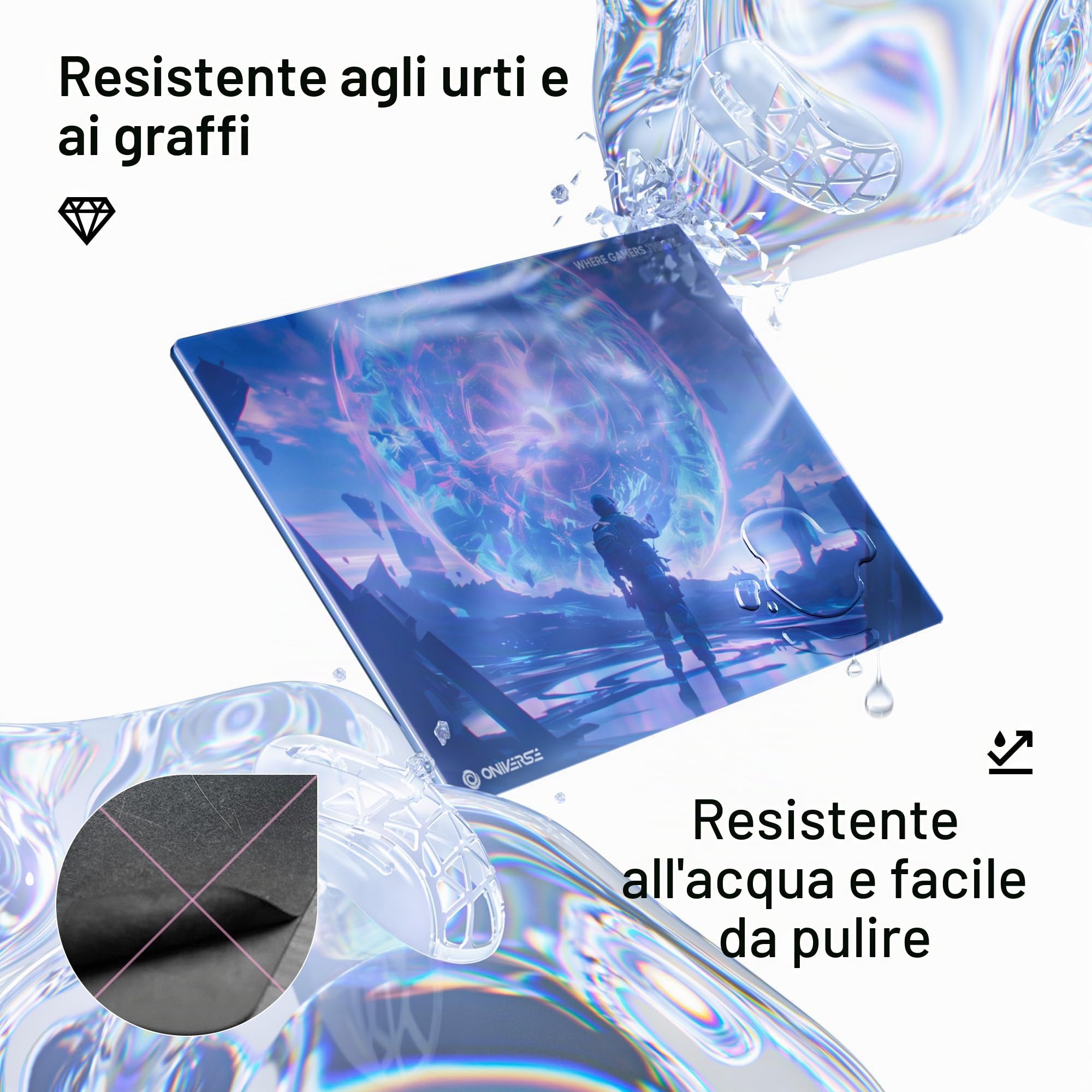 Oniverse Gatekeeper mousepad vetro 35x25 antiscivolo