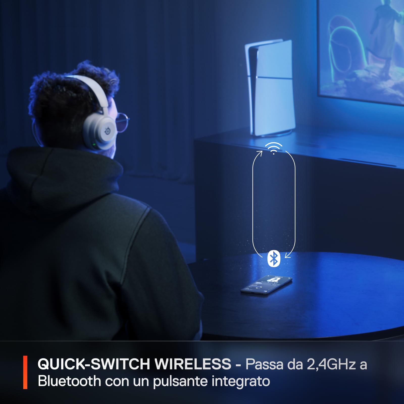 SteelSeries Arctis Nova 5P Cuffie Gaming Wireless Bianche PS5